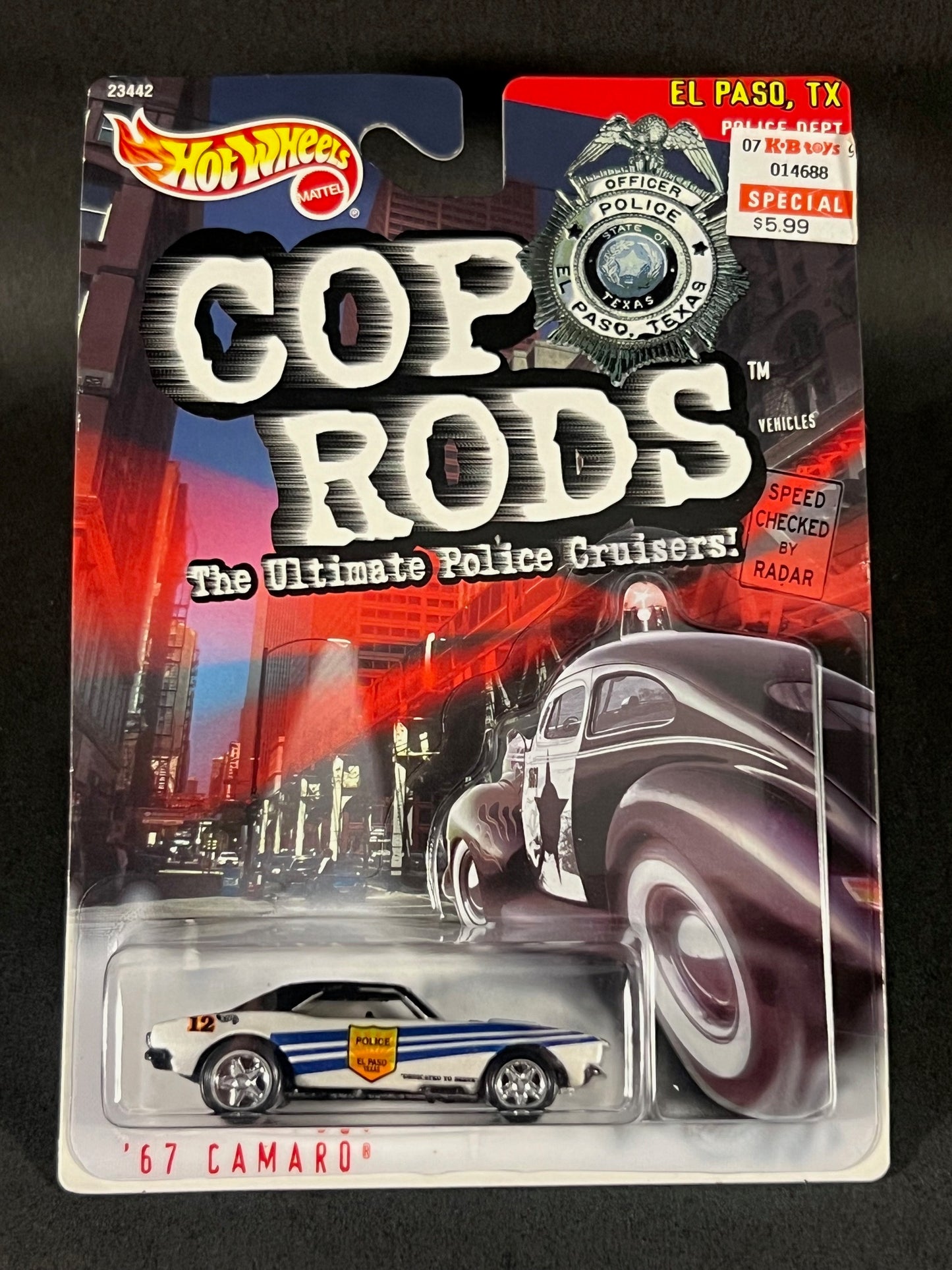 Hot Wheels 1999 Cop Rods El Paso, Texas Police '67 Camaro