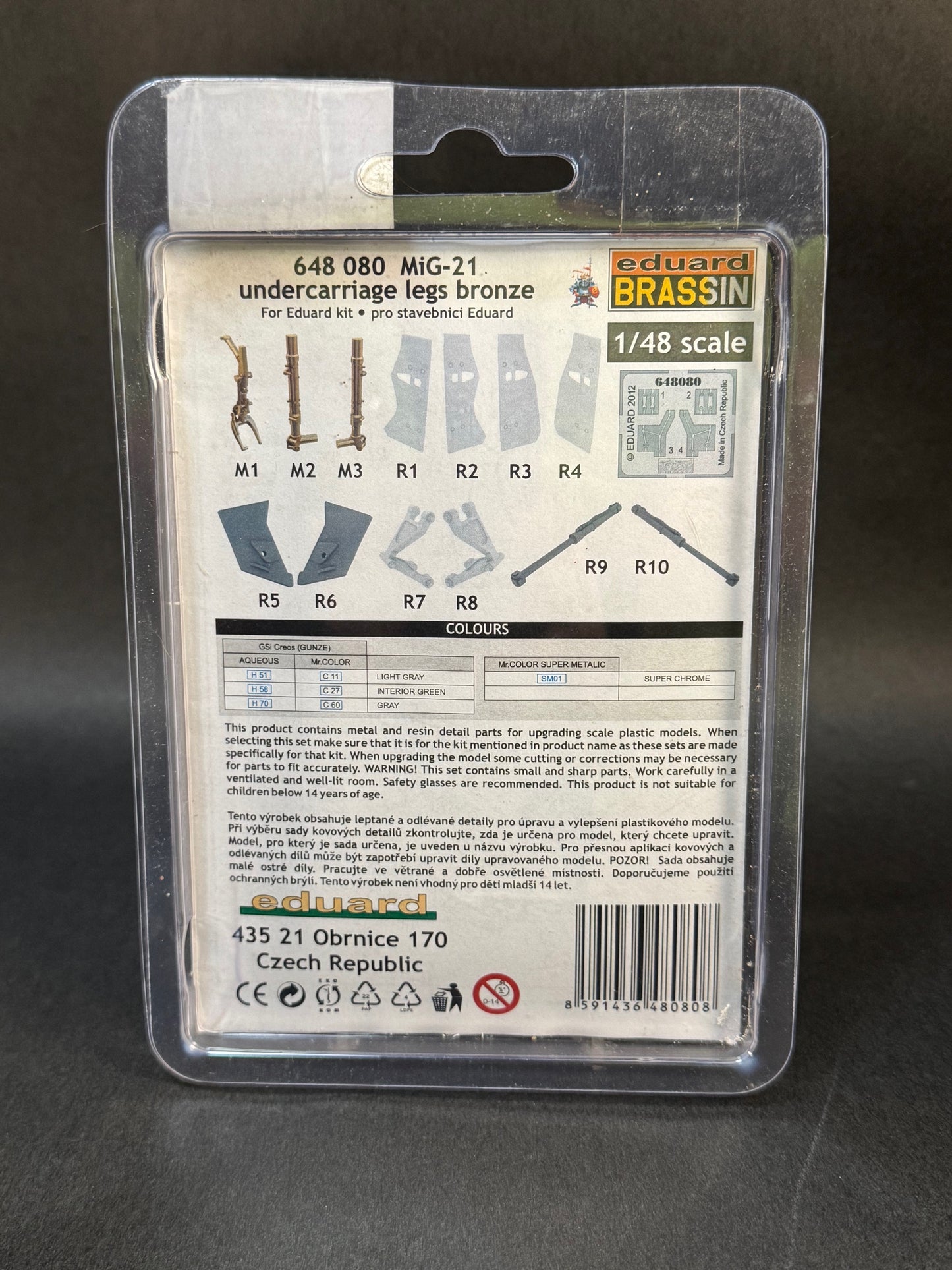 2012 Eduard Brassin 648 080 1:48 Scale MiG-21 Fishbed Landing Gear Set for Eduard Kit