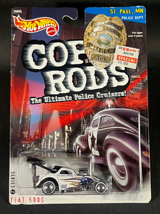 Hot Wheels 2000 Cop Rods Series 2 St. Paul, MN Police Fiat 500C