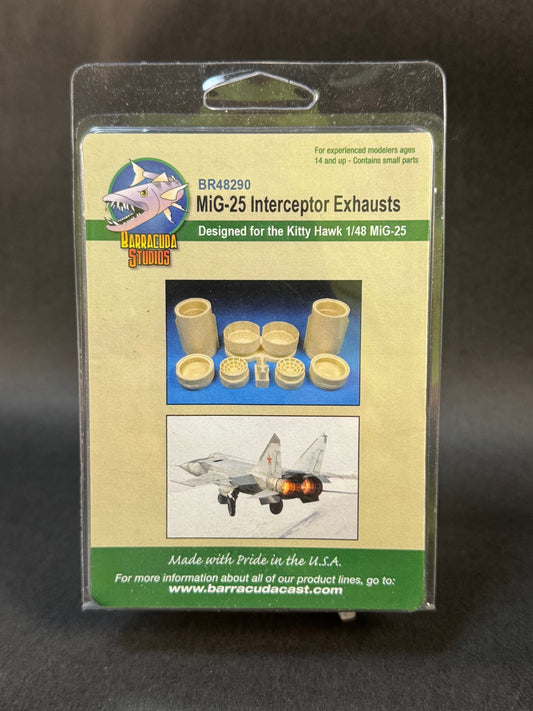 2016 Barracuda Studios BR48290 1:48 Scale MiG-25 Interceptor Exhausts for Kitty Hawk Kit