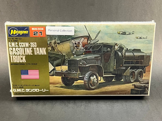 Hasegawa Model Kit MB-021 1:72 Scale US Army GMC CCKW-353 Gasoline Tank Truck