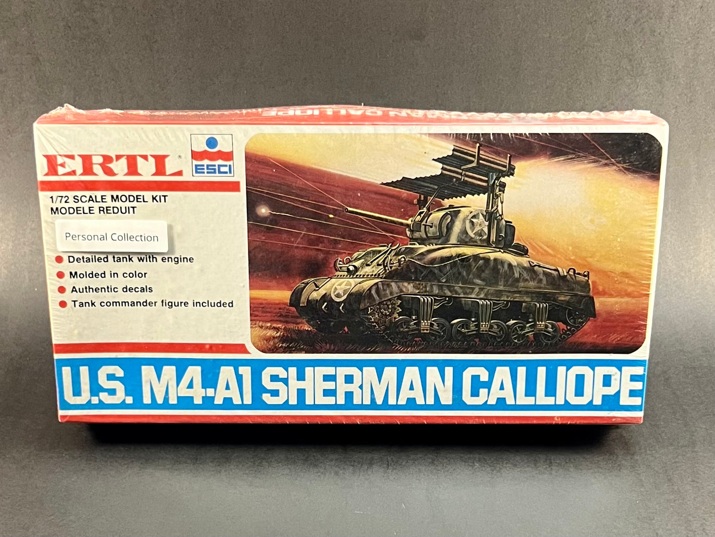 ERTL ESCI Model Kit 8305 1:72 Scale US M4-A1 Sherman Calliope