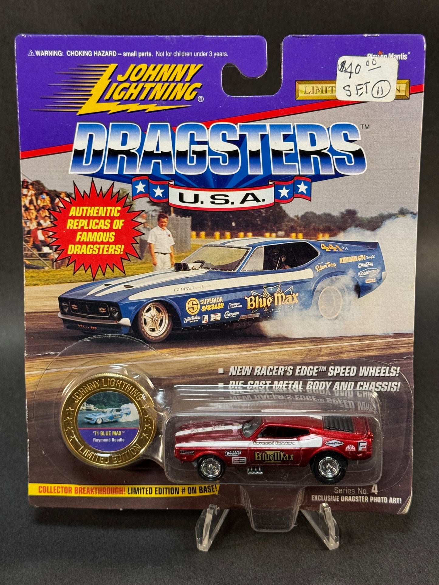 1995 Johnny Lightning Dragsters USA Series 4 '71 Blue Max, Red