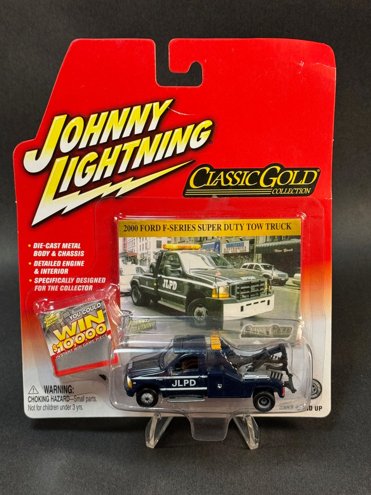 2004 Johnny Lightning Classic Gold 2000 Ford F-Series Super Duty Tow Truck, Blue