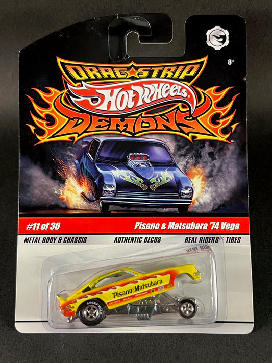 Hot Wheels 2008 Drag Strip Demons #11 Pisano & Matsubara '74 Vega, Yellow