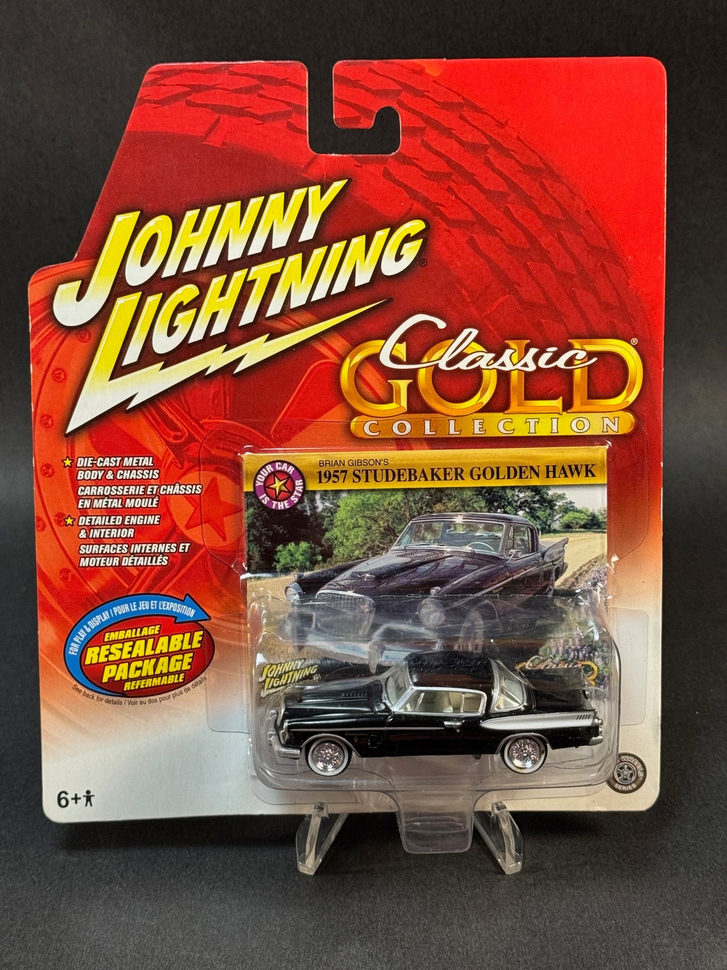 2004 Johnny Lightning Classic Gold 1957 Studebaker Golden Hawk, Black