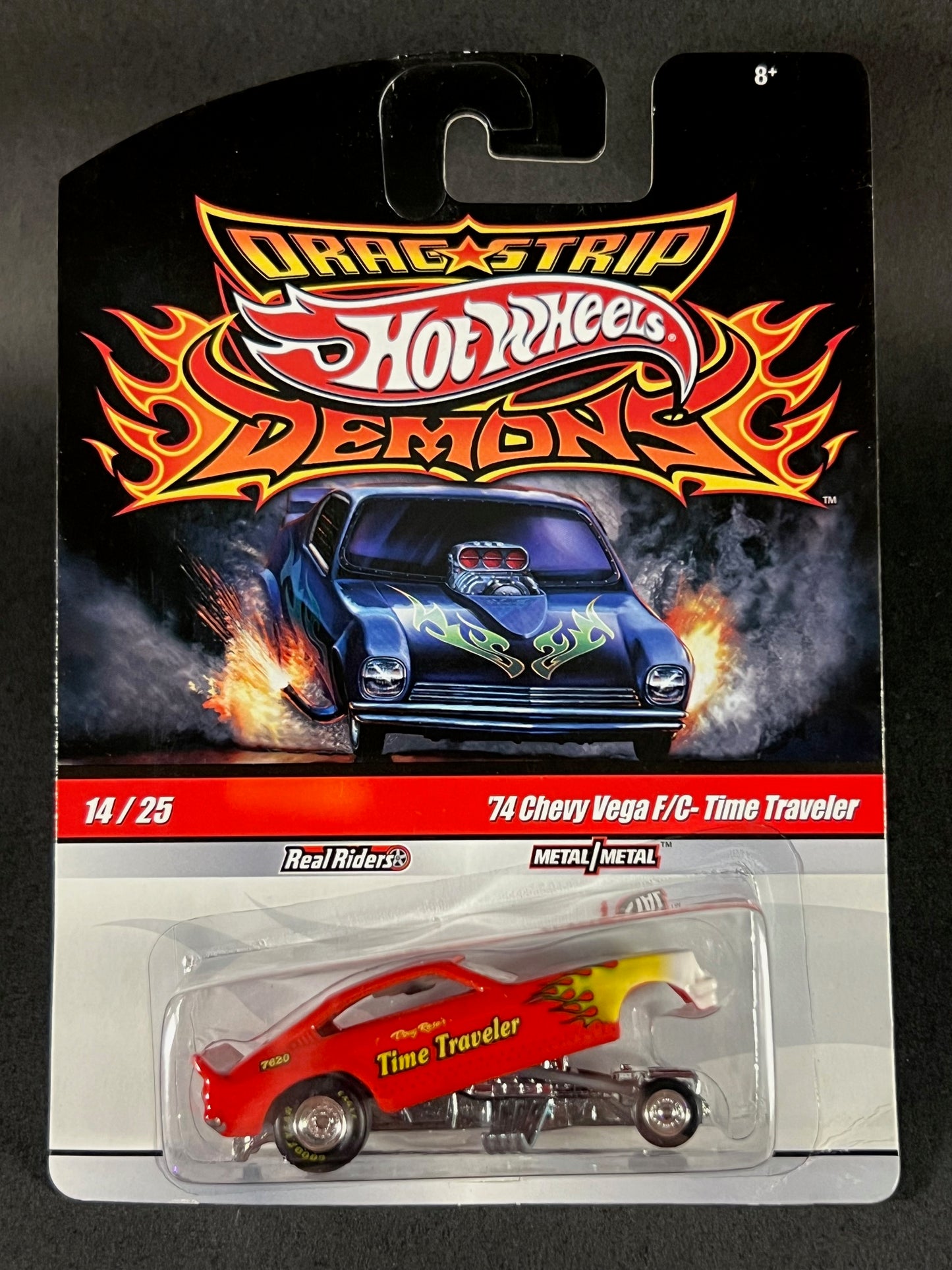 Hot Wheels 2009 Drag Strip Demons #14 '74 Chevy Vega F/C - Time Traveler, Red