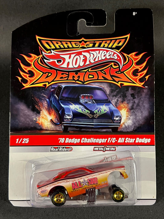 Hot Wheels 2009 Drag Strip Demons #1 '70 Dodge Challenger F/C All Star Dodge, Red