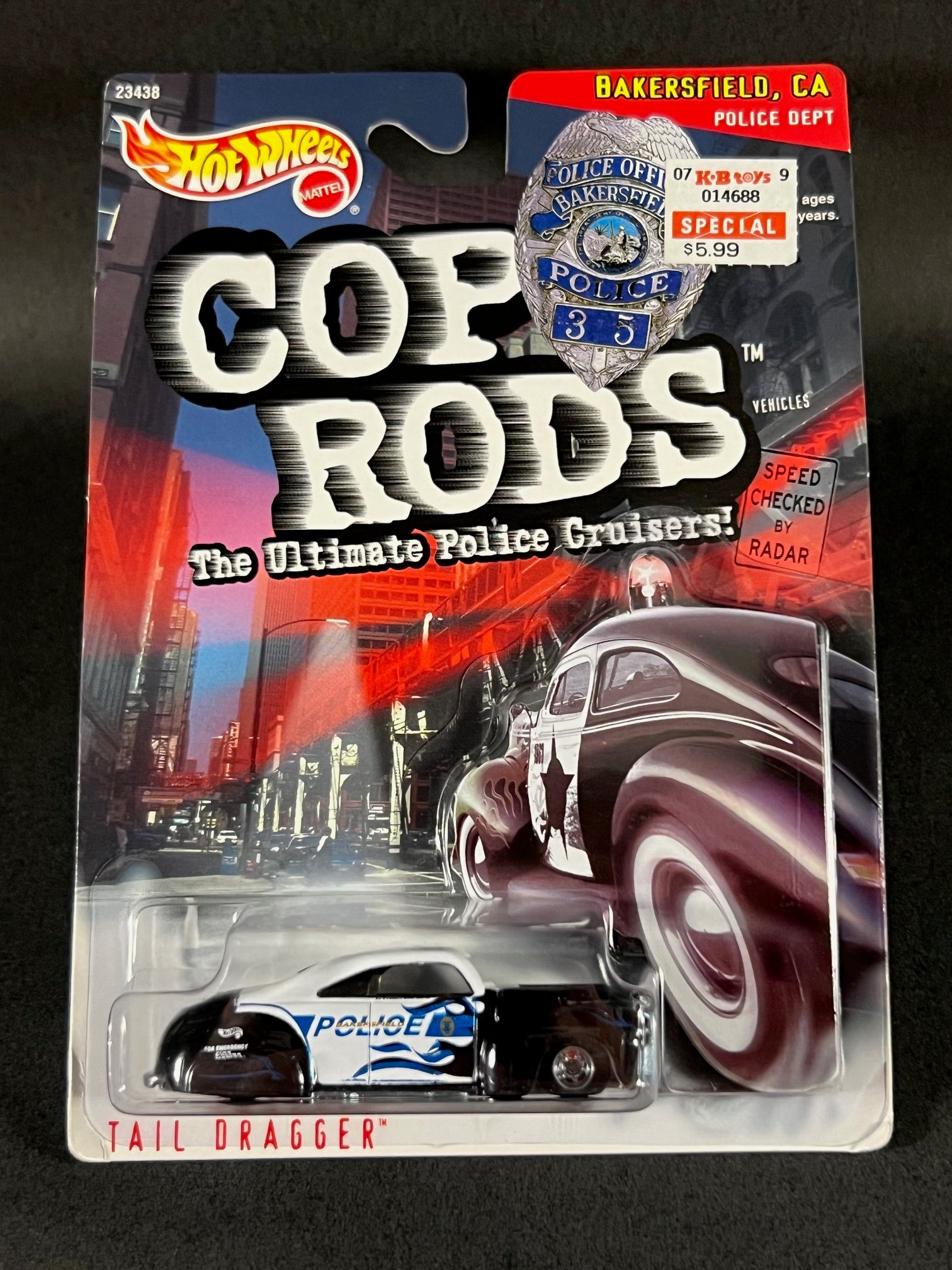 American Cop Rim Hot Wheels 1999 Cop Rods Bakersfield, California Police Tail Dragger ...