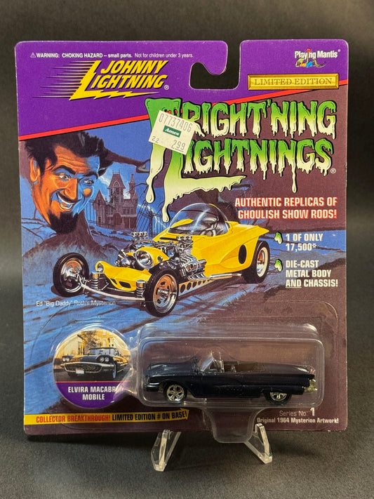 1996 Johnny Lightning Fright'ning Lightnings Series 1 Elvira Macabre Mobile, Black