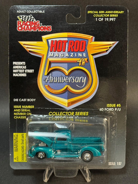 1997 Racing Champions Hot Rod Magazine 50th Anniversary Issue 5 '40 Ford P/U, Teal