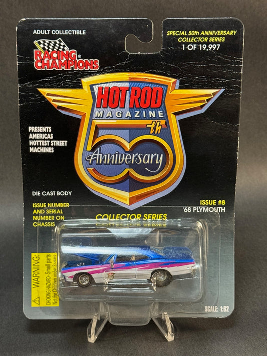 1997 Racing Champions Hot Rod Magazine 50th Anniversary Issue 8 '68 Plymouth, Blue