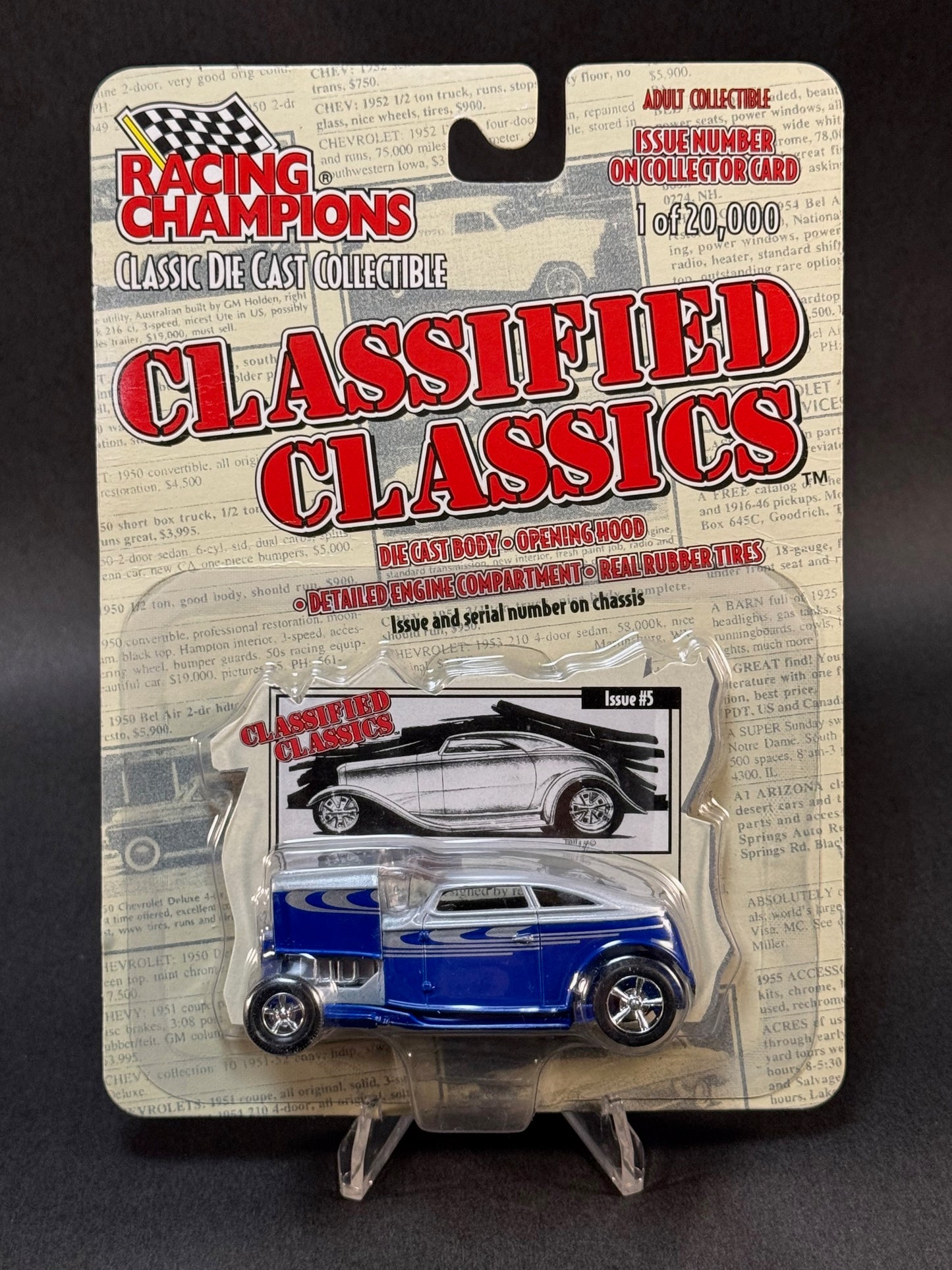 Racing Champions 1999 Classified Classics #5 '32 Custom Speedback, Blue and Silver