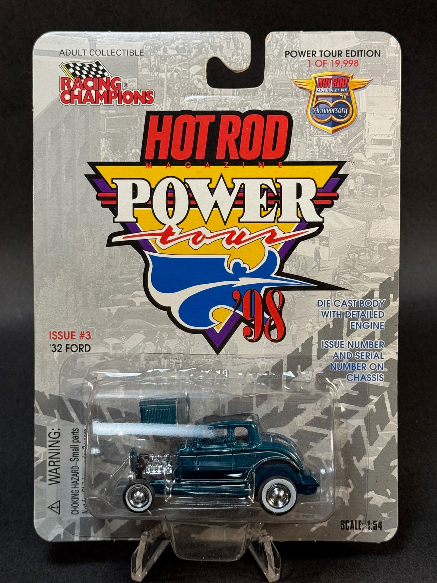 1998 Racing Champions Hot Rod Magazine Power Tour #3 '32 Ford, Green