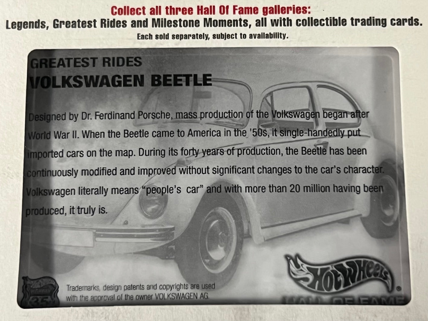 Hot Wheels 2002 Hall of Fame - Greatest Rides - Volkswagen Beetle, Green