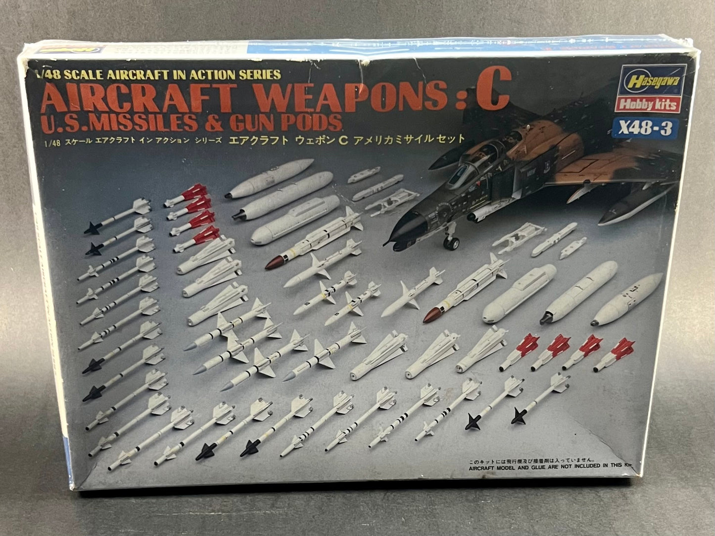 Hasegawa Model Kit X48-3 1:48 Scale Aircraft Weapons: C US Missiles & Gun Pods