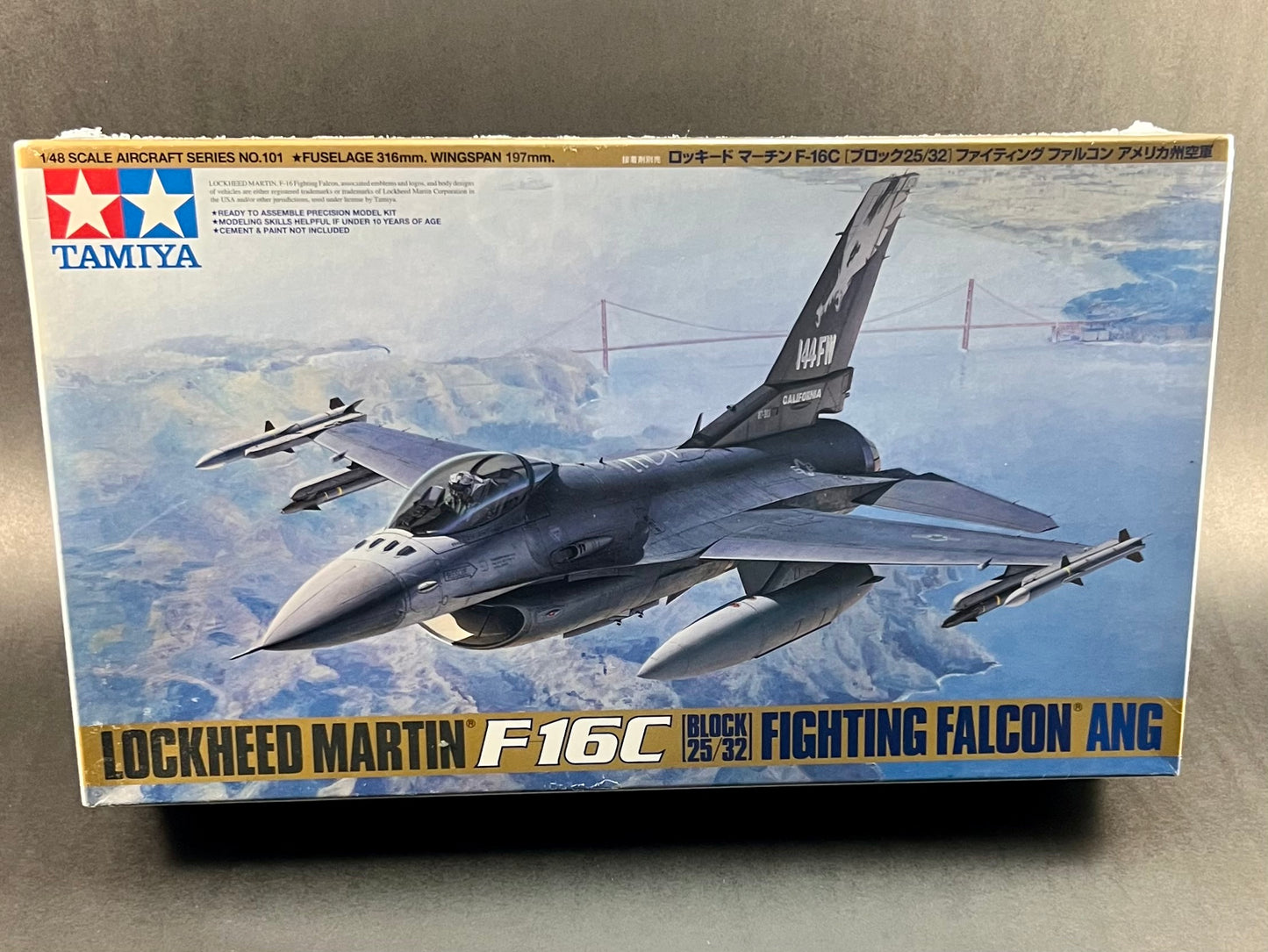 Tamiya Model Kit 61101 1:48 Scale Lockheed Martin F-16C Block 25/32 Fighting Falcon ANG