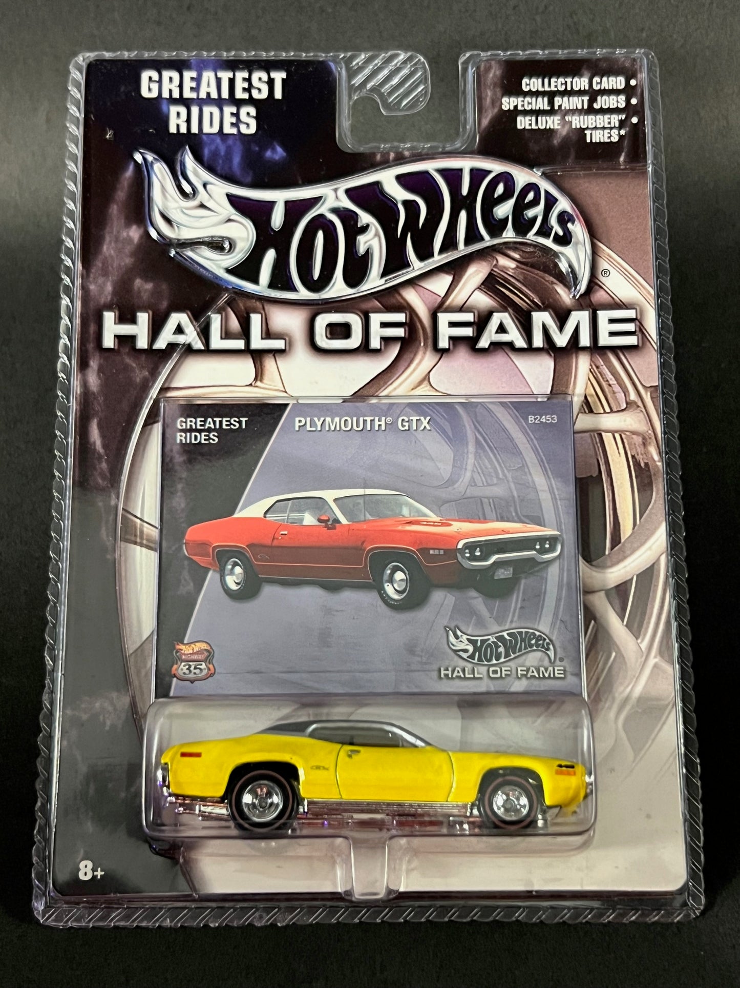 Hot Wheels 2002 Hall of Fame - Greatest Rides - Plymouth GTX, Yellow