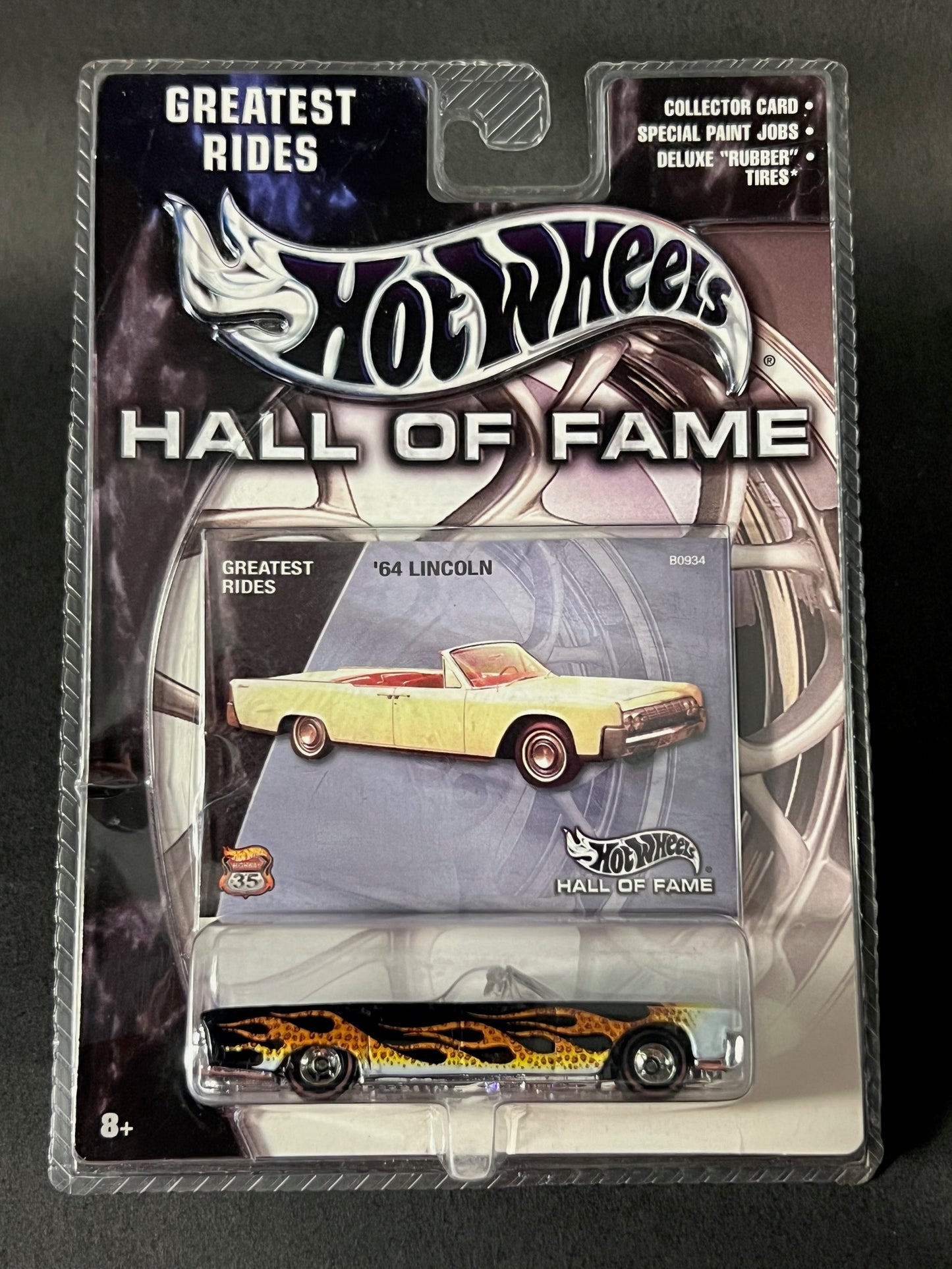 Hot Wheels 2002 Hall of Fame - Greatest Rides - '64 Lincoln, Black *Package Scuffed