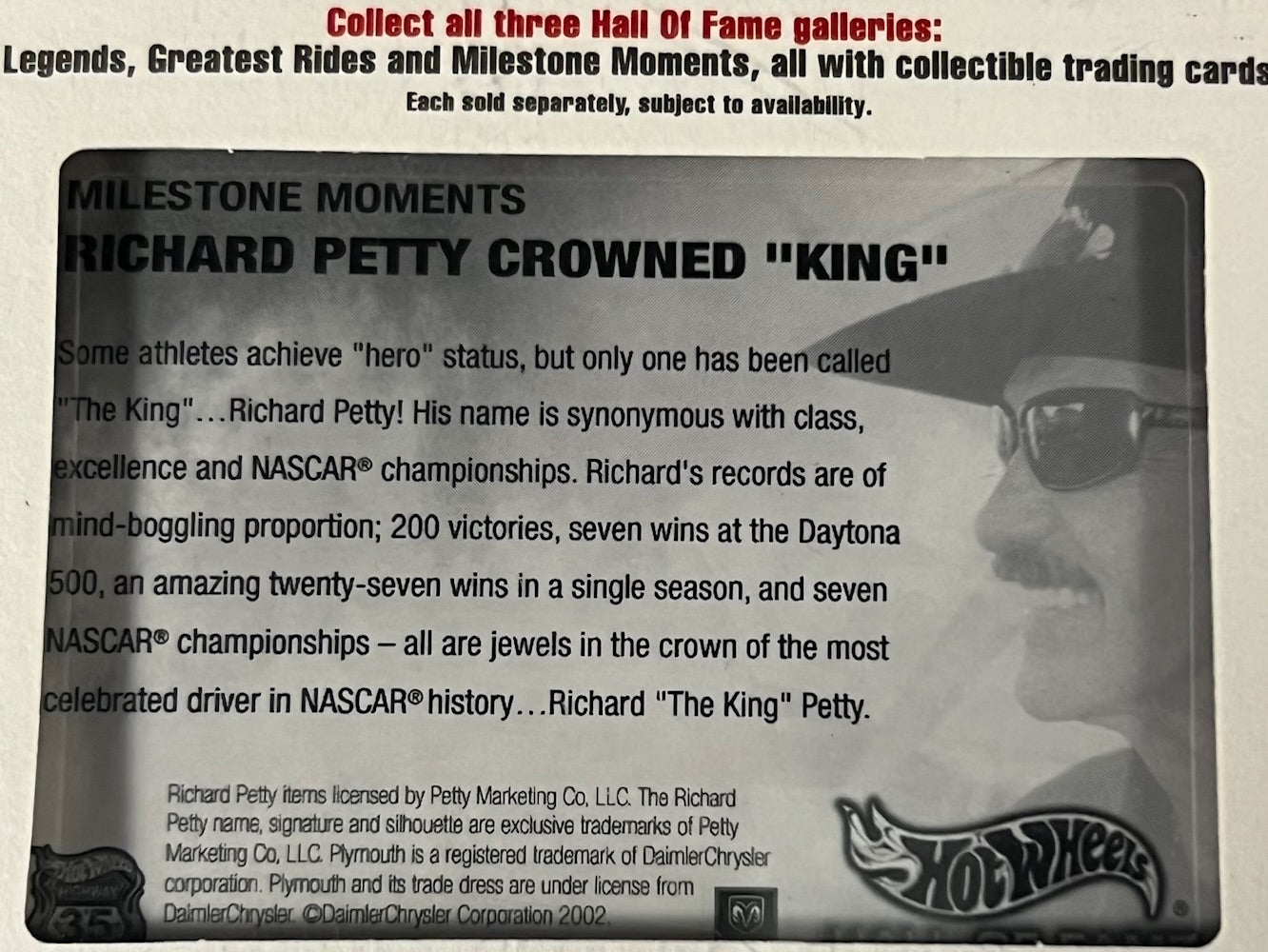 Hot Wheels 2002 Hall of Fame - Milestone Moments - Richard Petty Crowned "King"