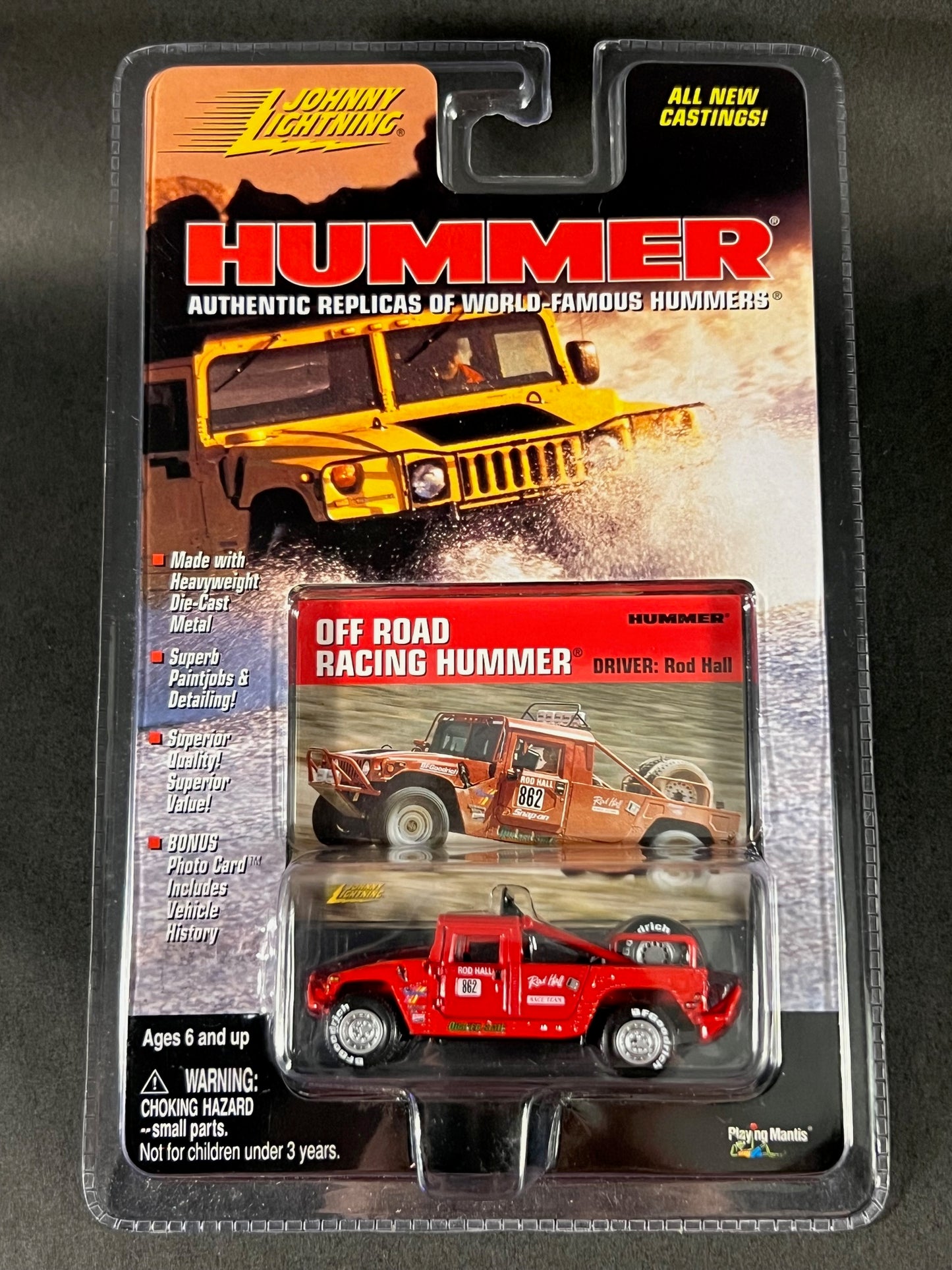 Johnny Lightning 1999 Hummer Series Off Road Racing Hummer, Red