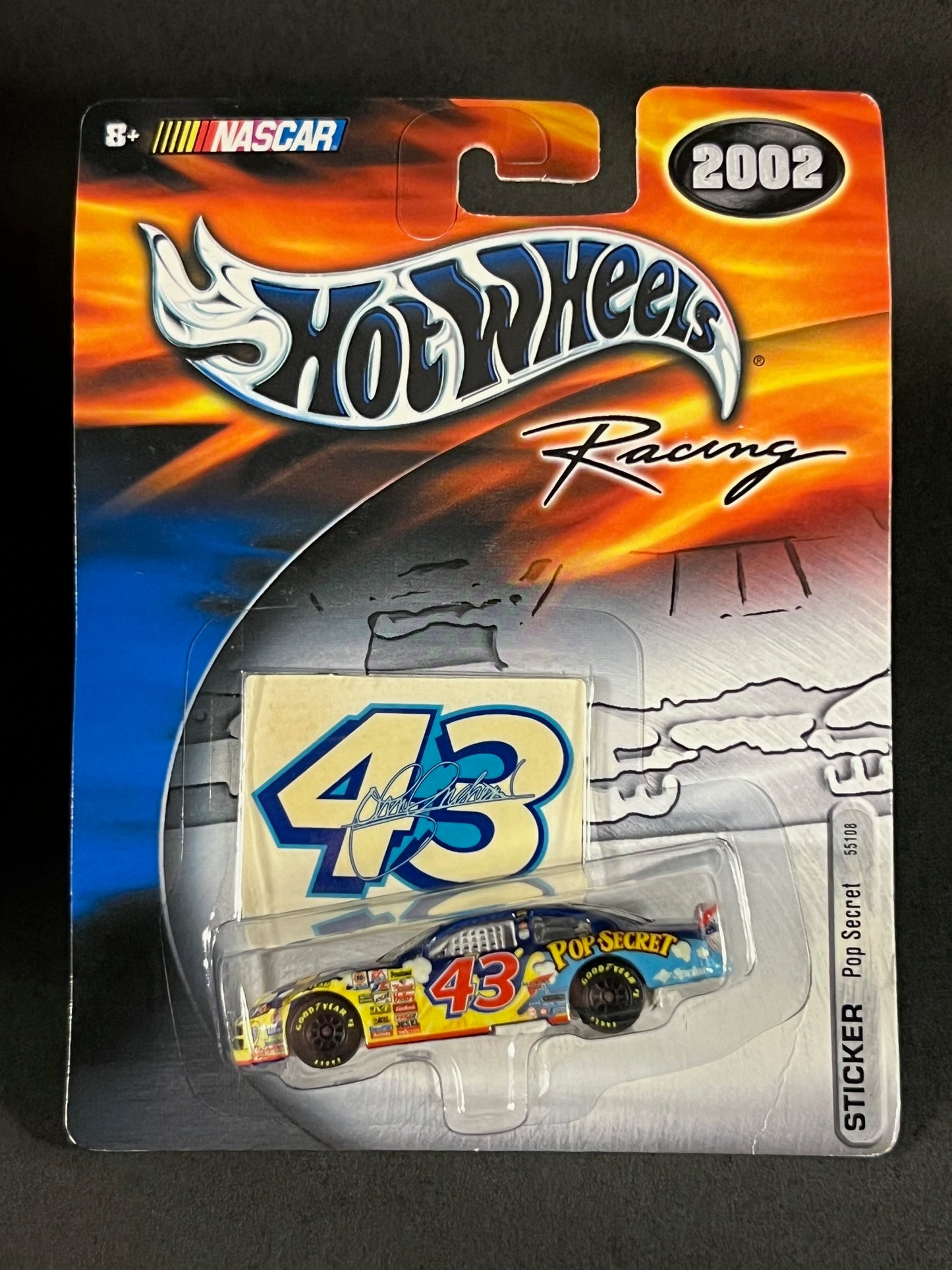 Hot Wheels Racing 2002 NASCAR Sticker Series Pop Secret, Black and Yellow