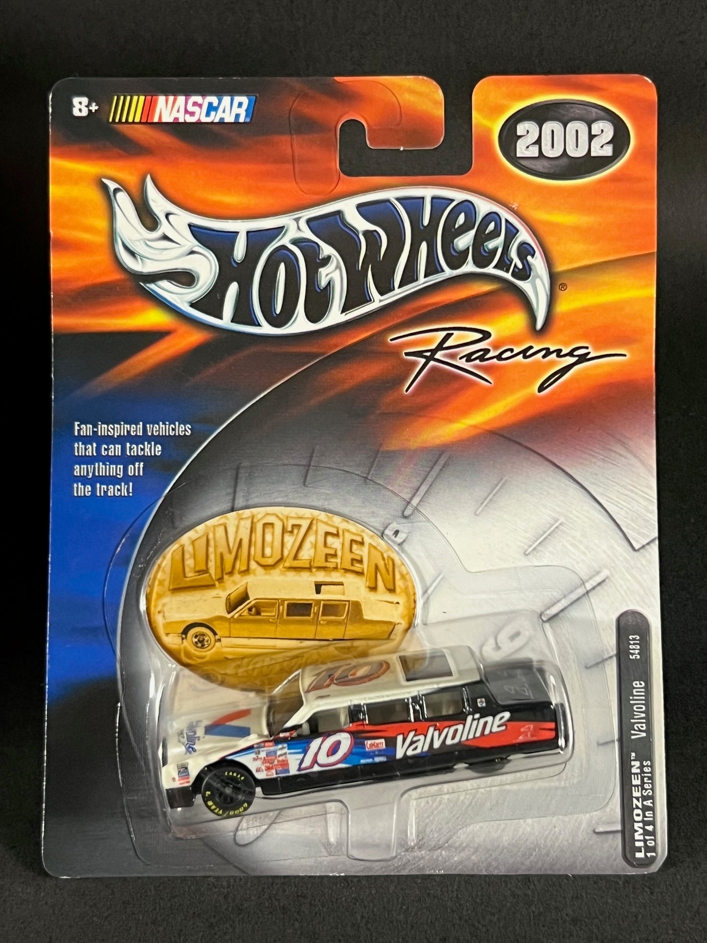 2000 Hot Wheels Racing 2002 Limozeen Series #1 Valvoline, Black and White