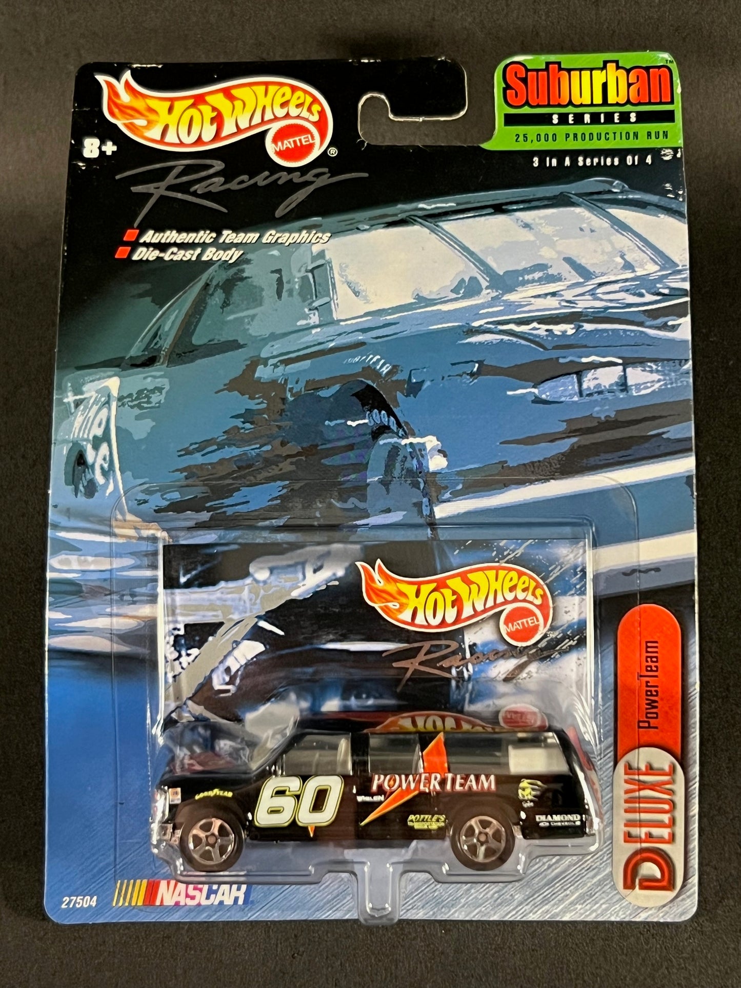 1999 Hot Wheels Racing Suburban Series #3 PowerTeam NASCAR 60, Black