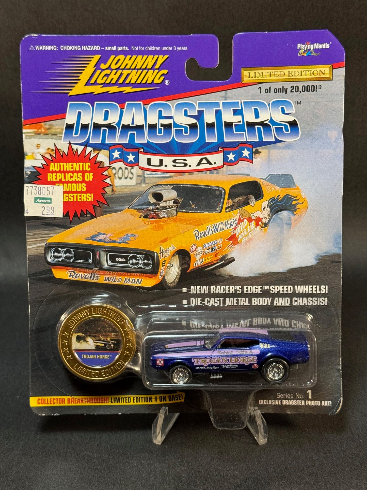 1996 Johnny Lightning Dragsters USA Series 1 Trojan Horse, Blue