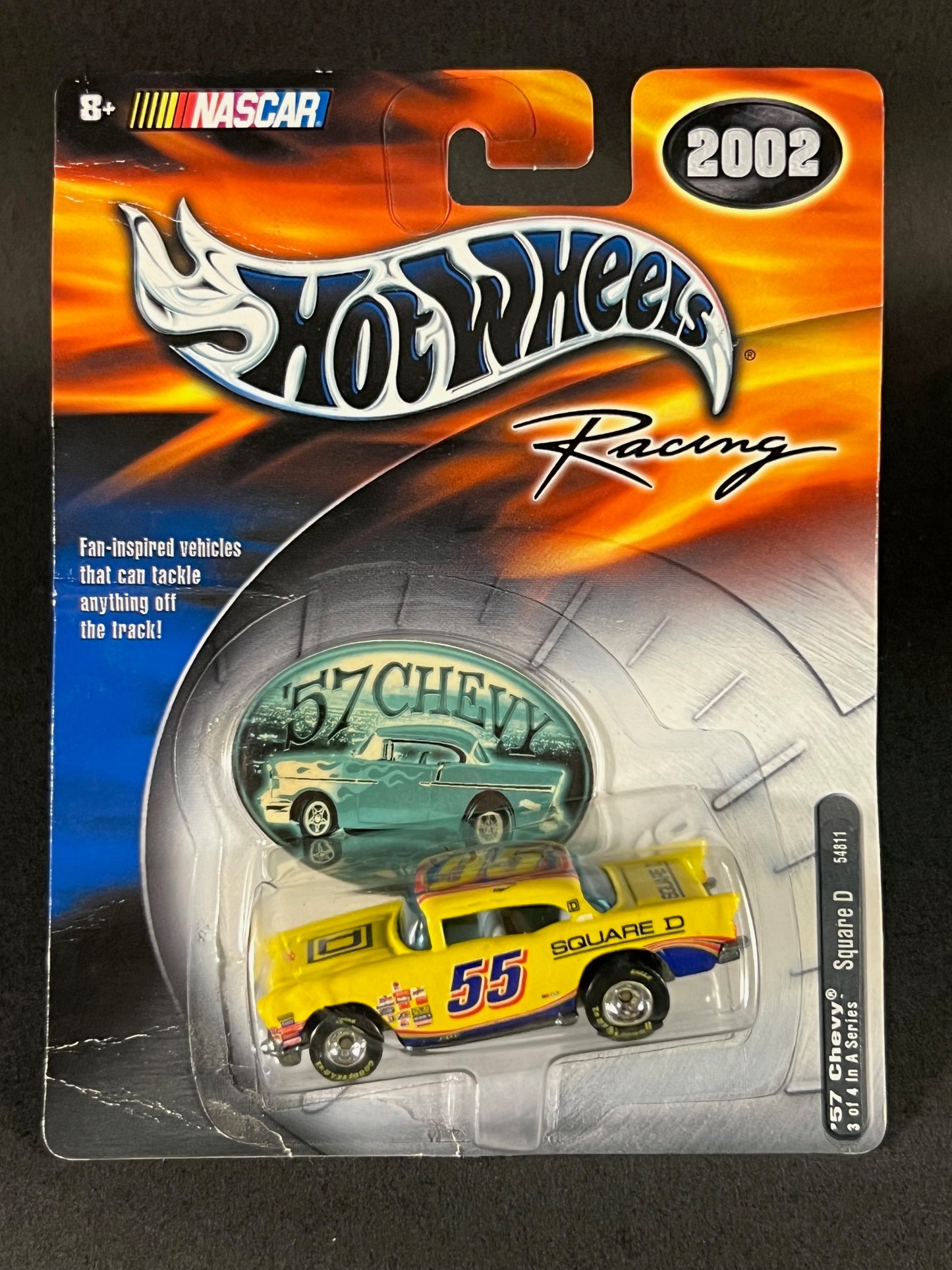 Hot Wheels Racing 2002 '57 Chevy Series #3 Square D, Yellow