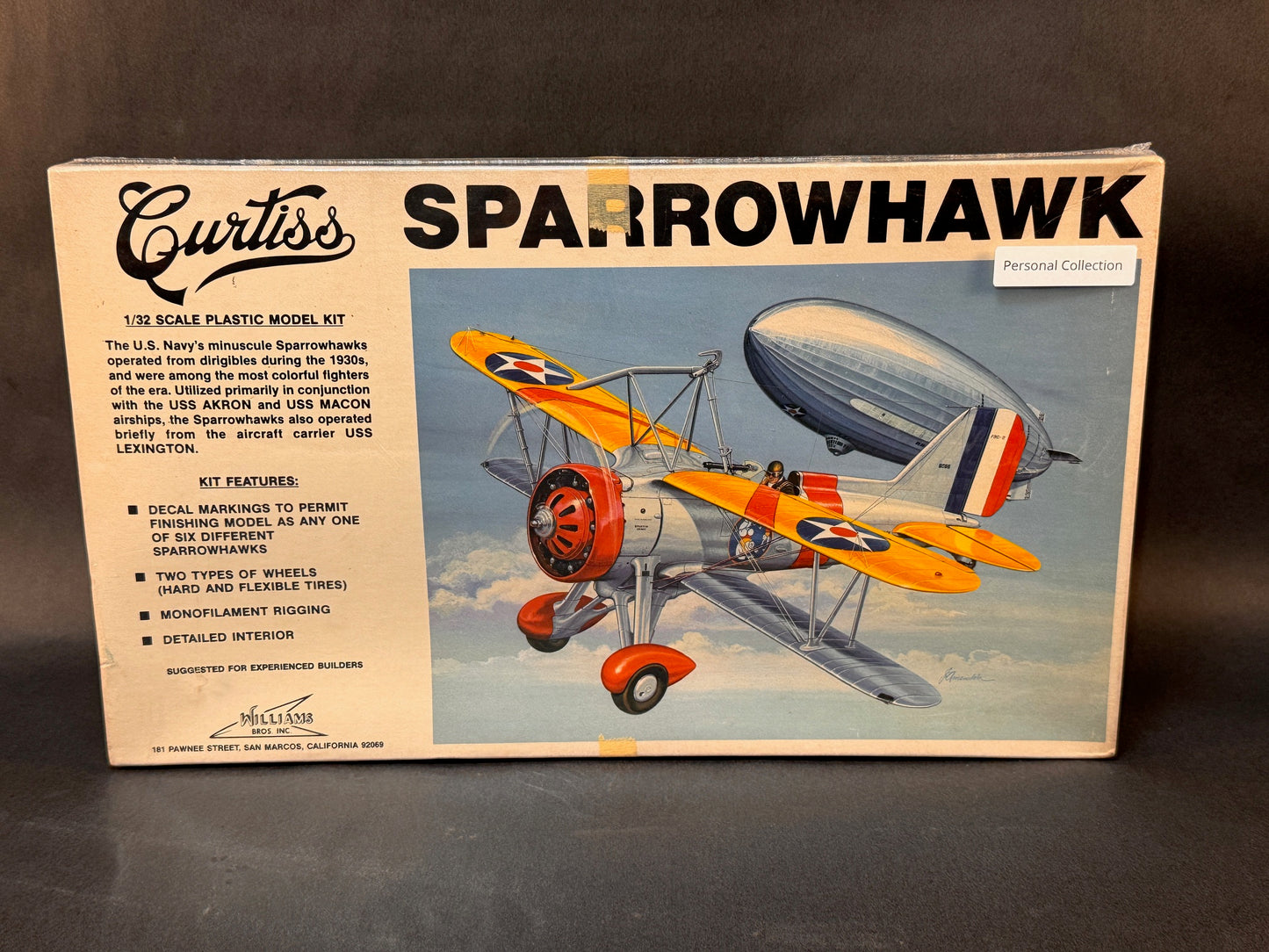 Williams Bros. Model Kit 32-F9C 1:32 Scale Curtiss Sparrowhawk