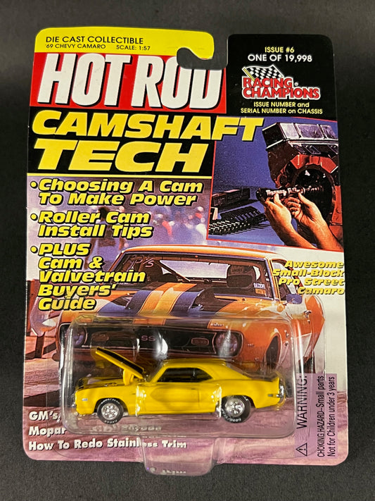 Racing Champions 1998 Hot Rod Magazine #6 '69 Chevy Camaro, Yellow