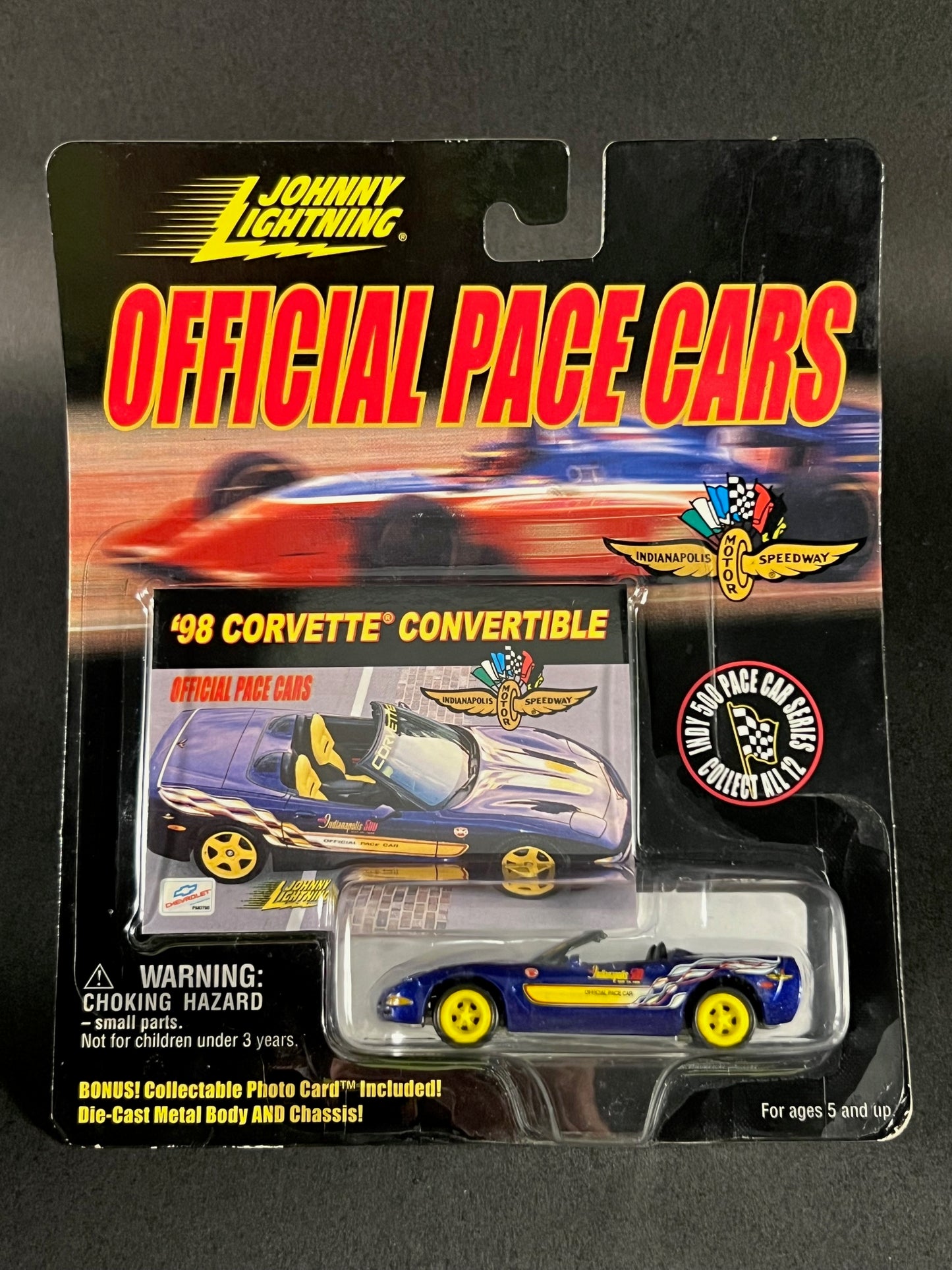 Johnny Lightning 1999 Official Pace Cars '98 Corvette Convertible, Blue