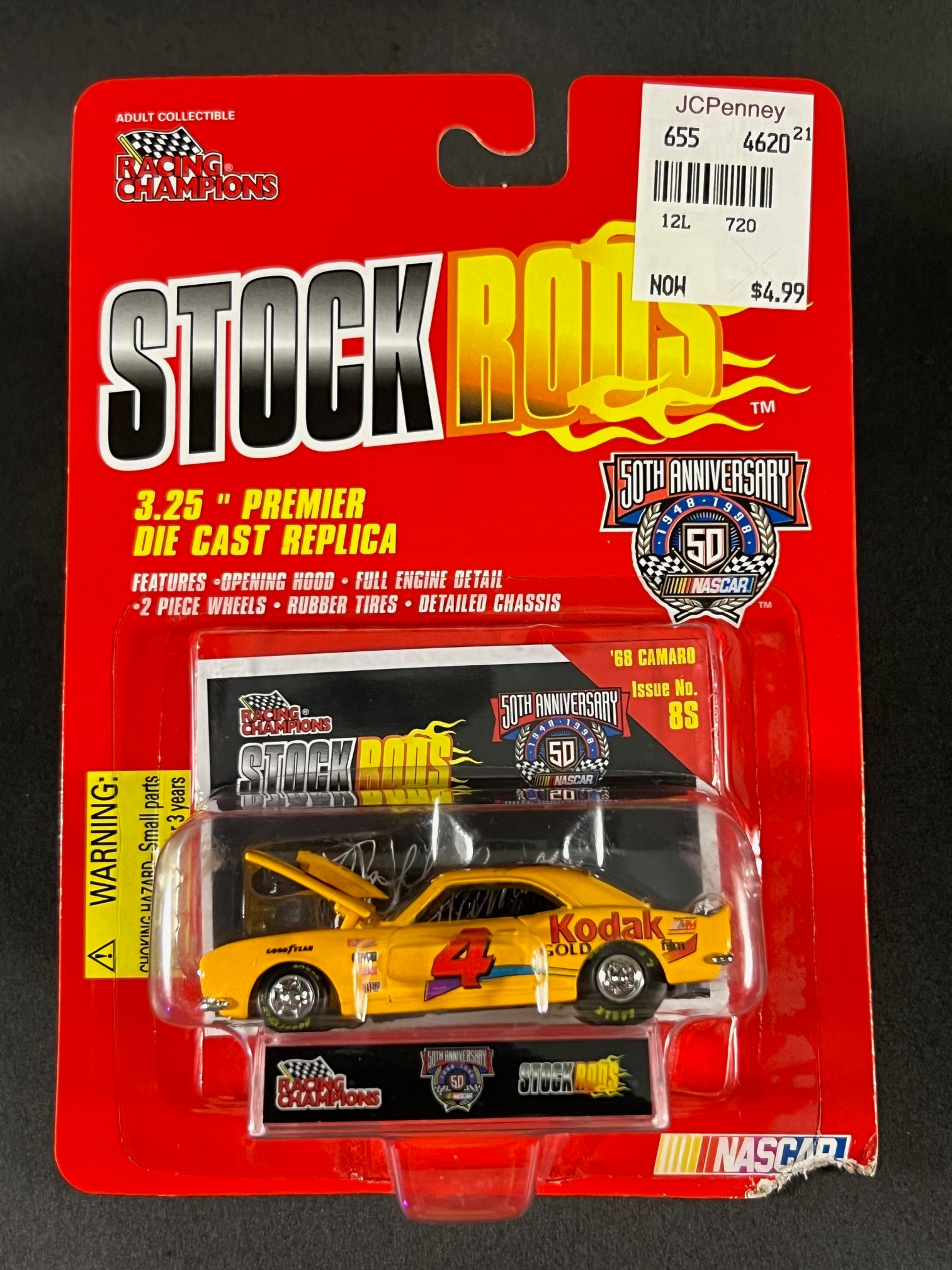 Racing Champions 1998 NASCAR Stock Rods #8S '68 Camaro, Yellow ...