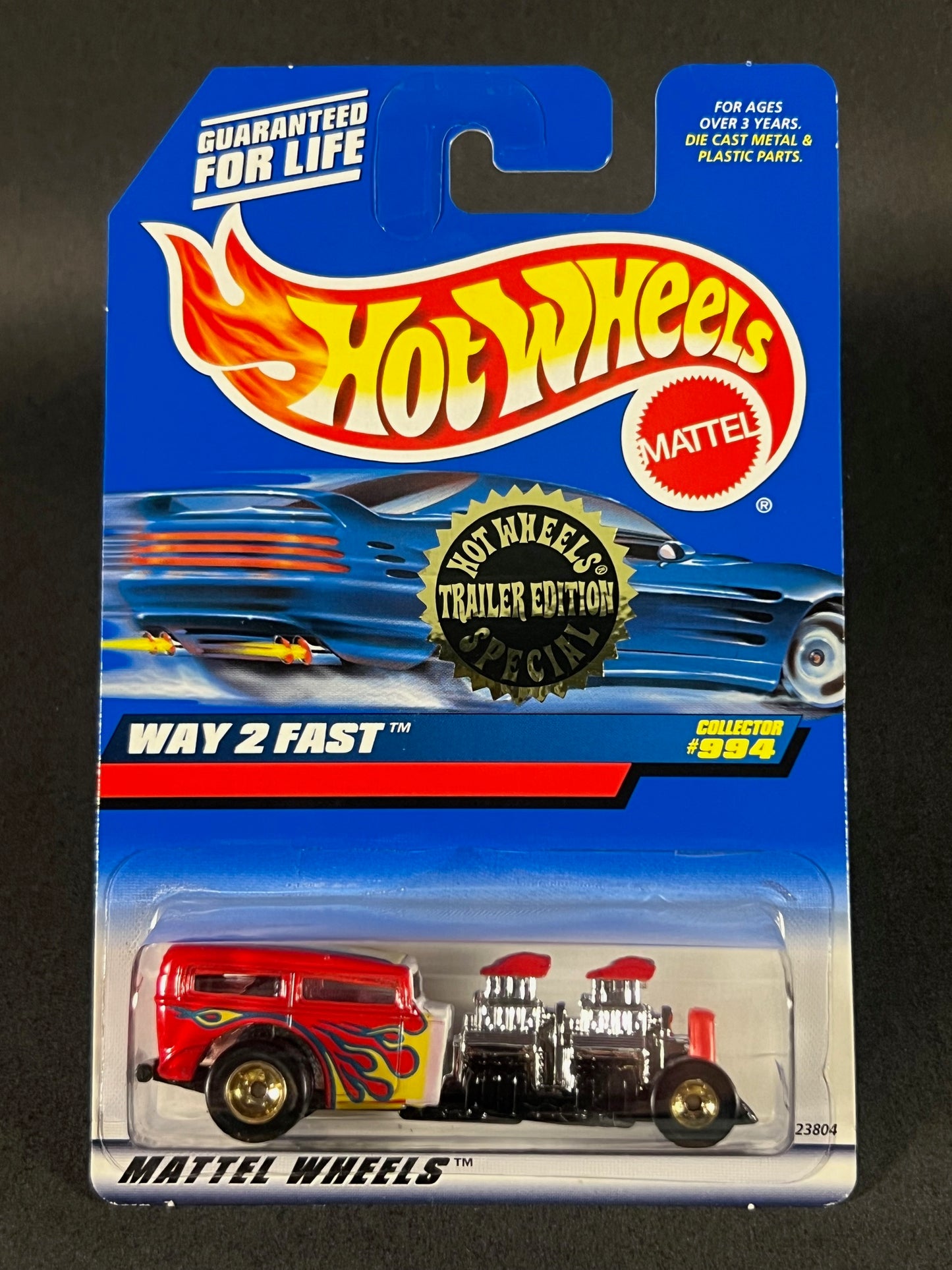 Hot Wheels 1998 #994 Way 2 Fast, Red Trailer Edition Special