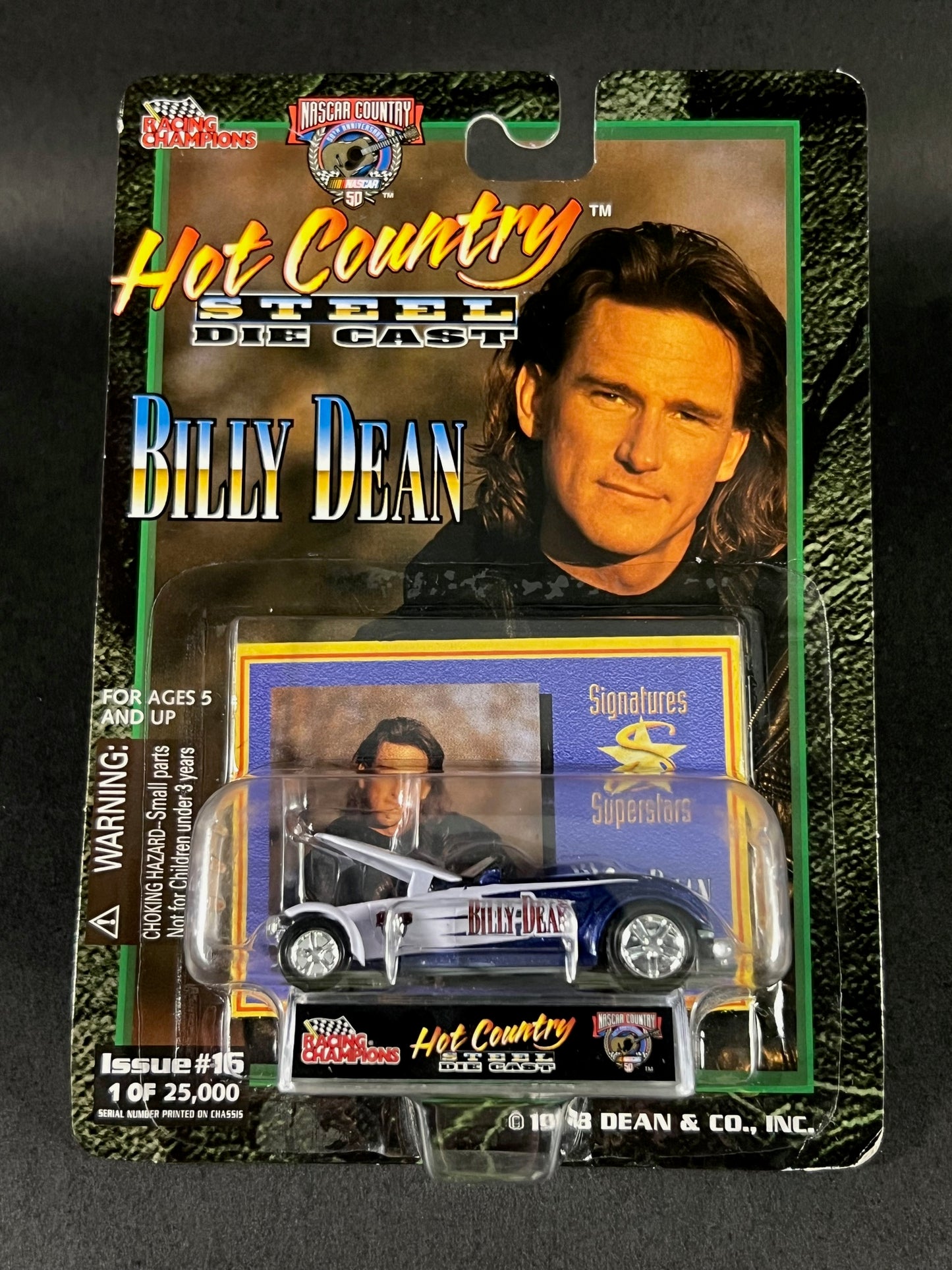 Racing Champions 1998 Hot Country Steel #16 Billy Dean, Blue and White