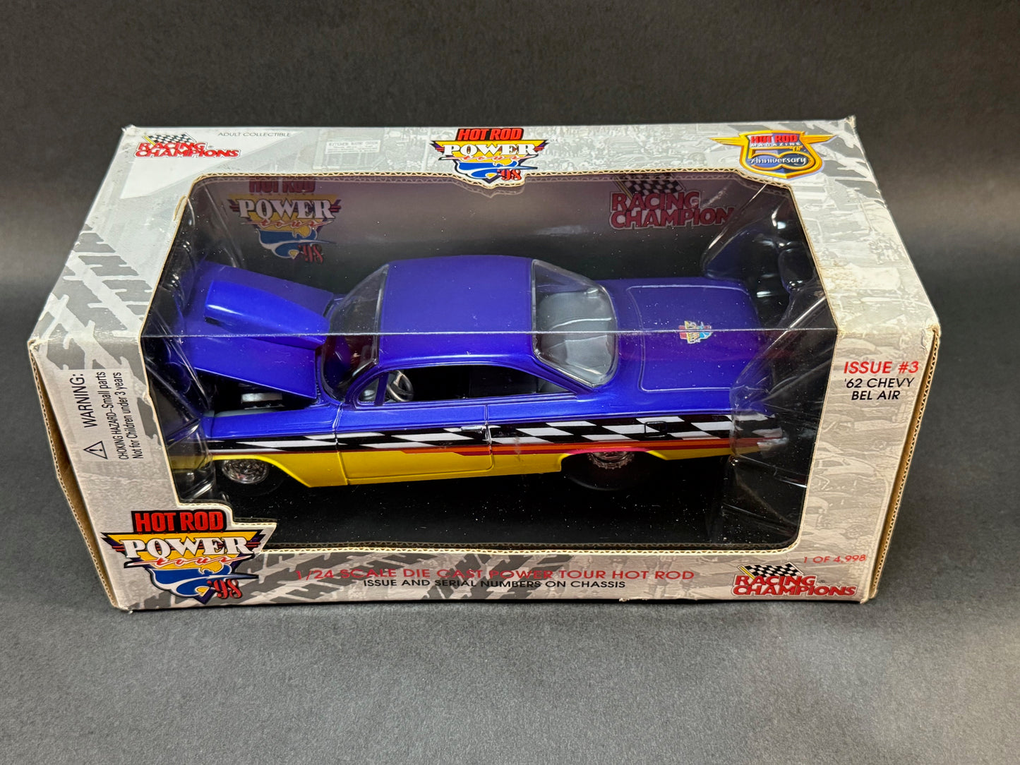 1998 Racing Champions Hot Rod Magazine Power Tour #3 1/24 Scale '62 Chevy Bel Air