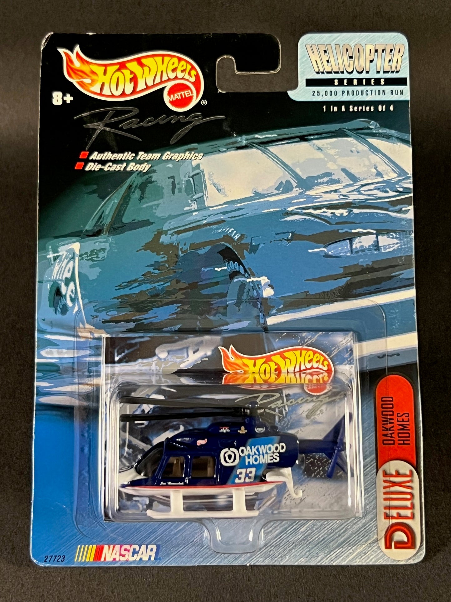 Hot Wheels Racing 1999 Helicopter Series #1 Oakwood Homes, Blue