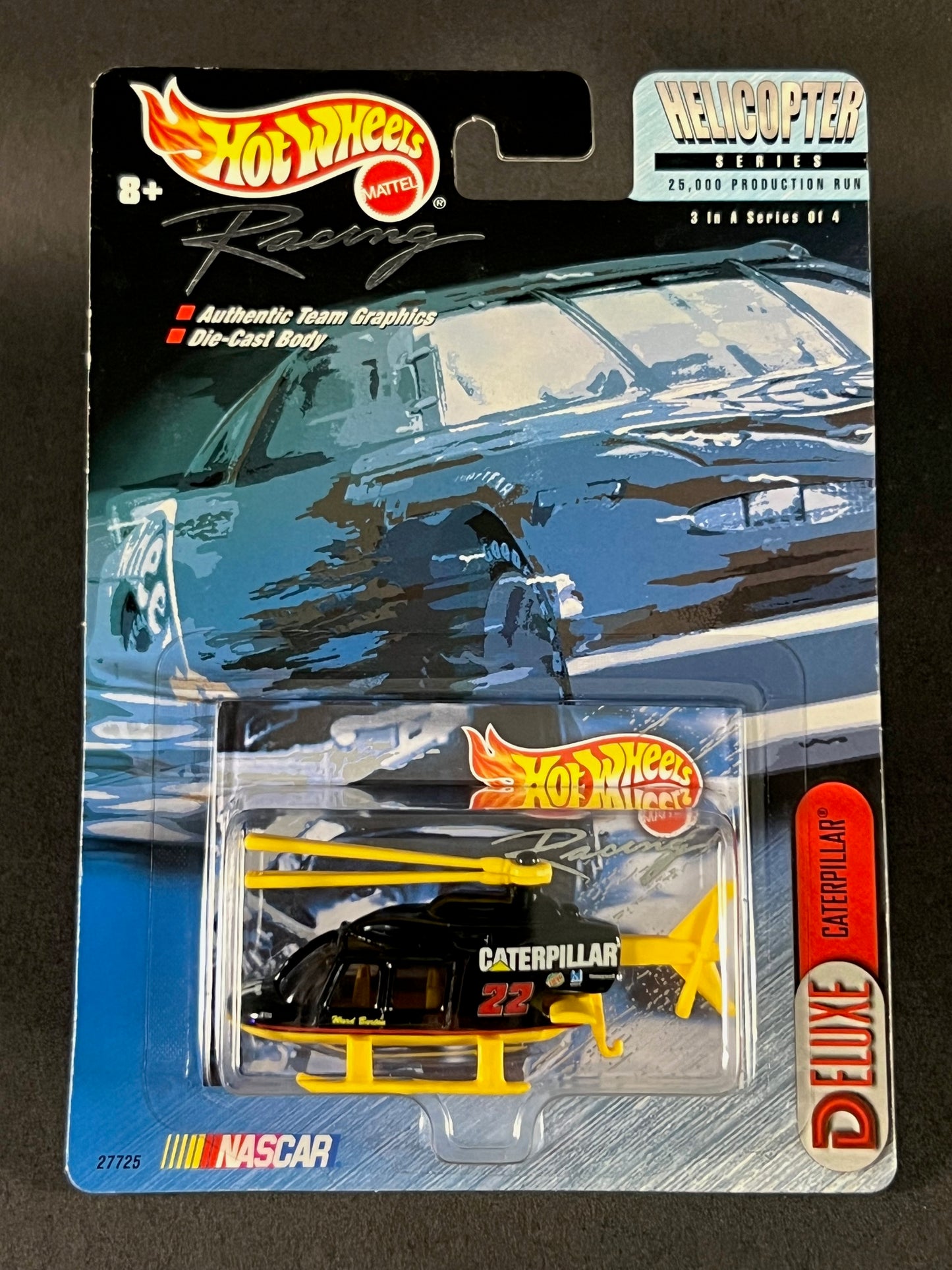 Hot Wheels Racing 1999 Helicopter Series #3 Caterpillar, Black and Yellow