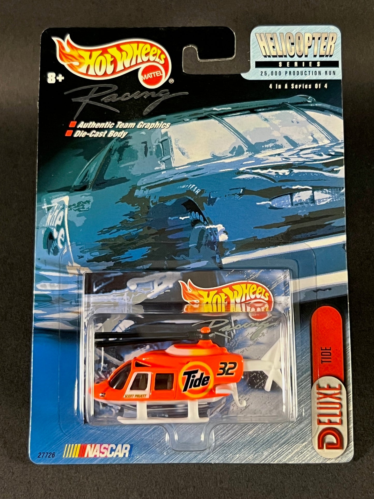 Hot Wheels Racing 1999 Helicopter Series #4 Tide, Orange