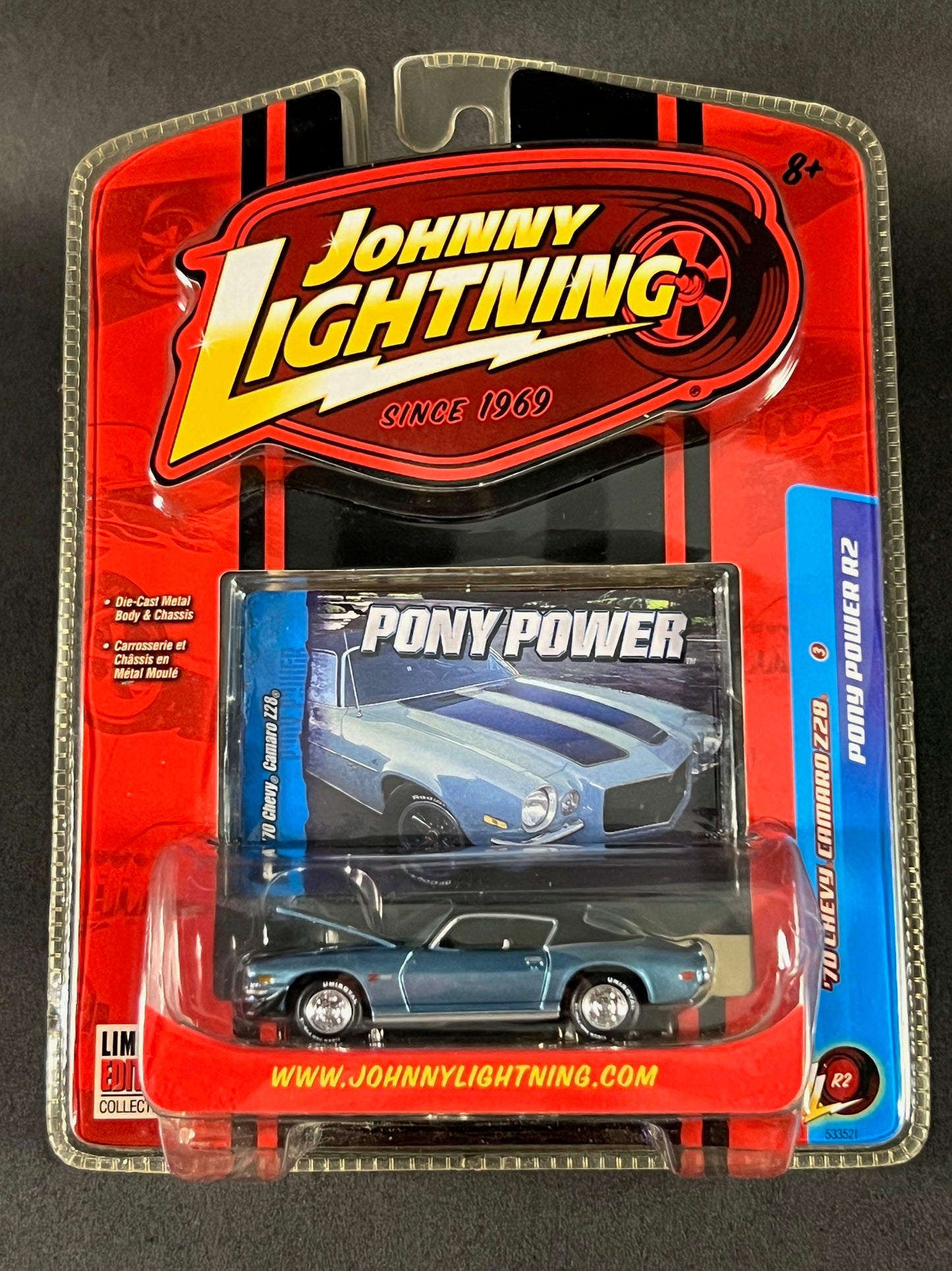 Johnny Lightning 2007 Pony Power #3 R2 ‘70 Chevy Camaro Z28, Blue