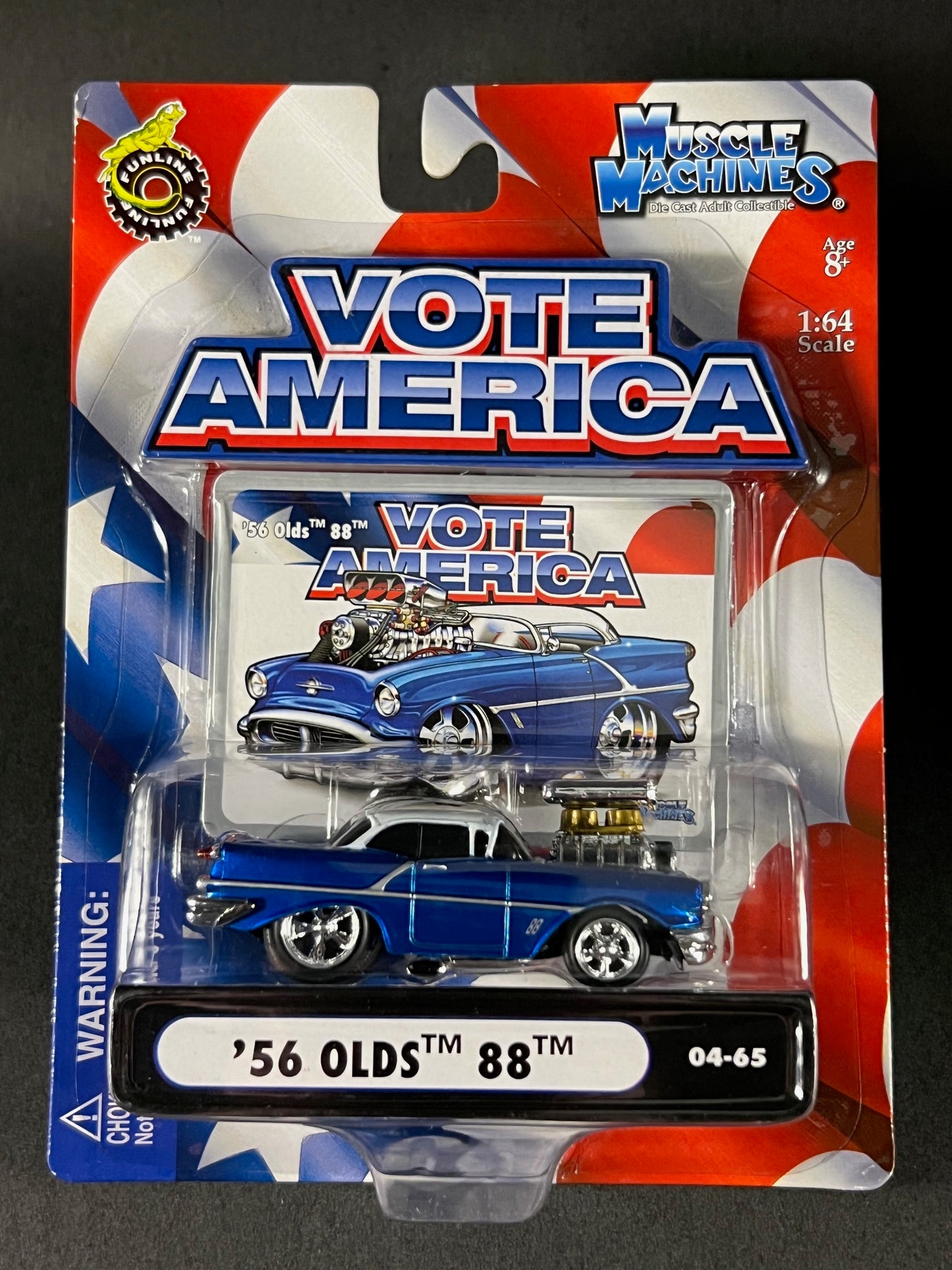 Muscle Machines 2004 Vote America Series 04-65 '56 Olds 88, Blue