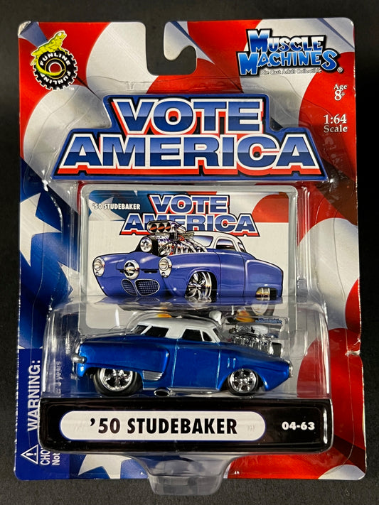 Muscle Machines 2004 Vote America Series 04-63 '50 Studebaker, Blue