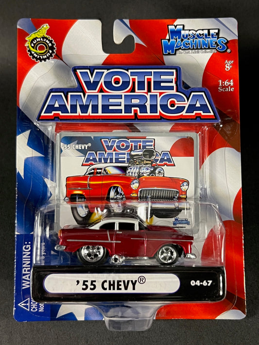 Muscle Machines 2004 Vote America Series 04-67 '55 Chevy, Red