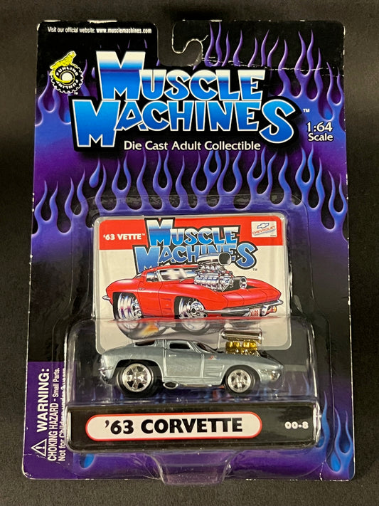 Muscle Machines 2000 Series 00 00-8 '63 Corvette, Silver