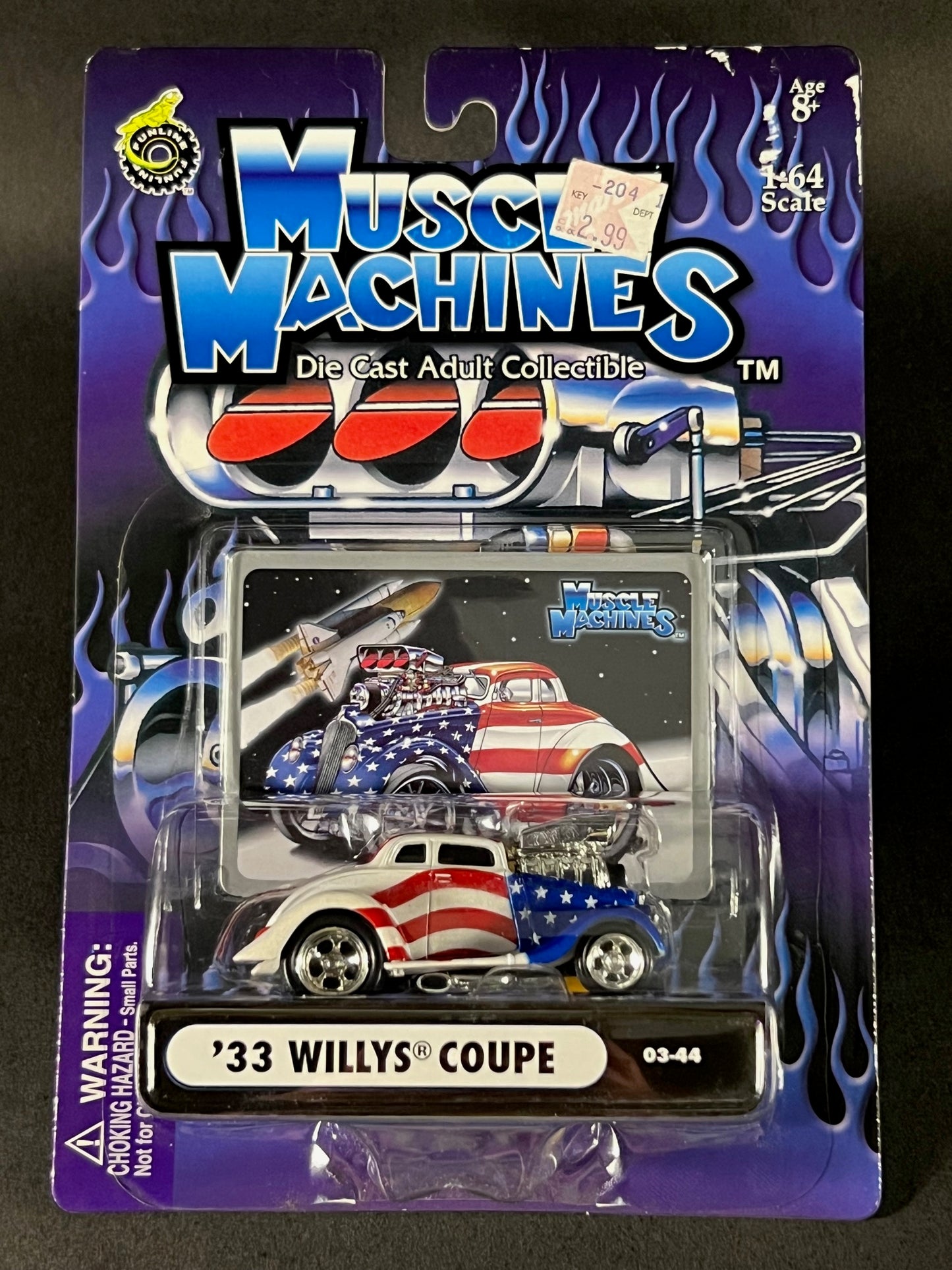 Muscle Machines 2003 Series 3 03-44 '33 Willys Coupe, Red White and Blue