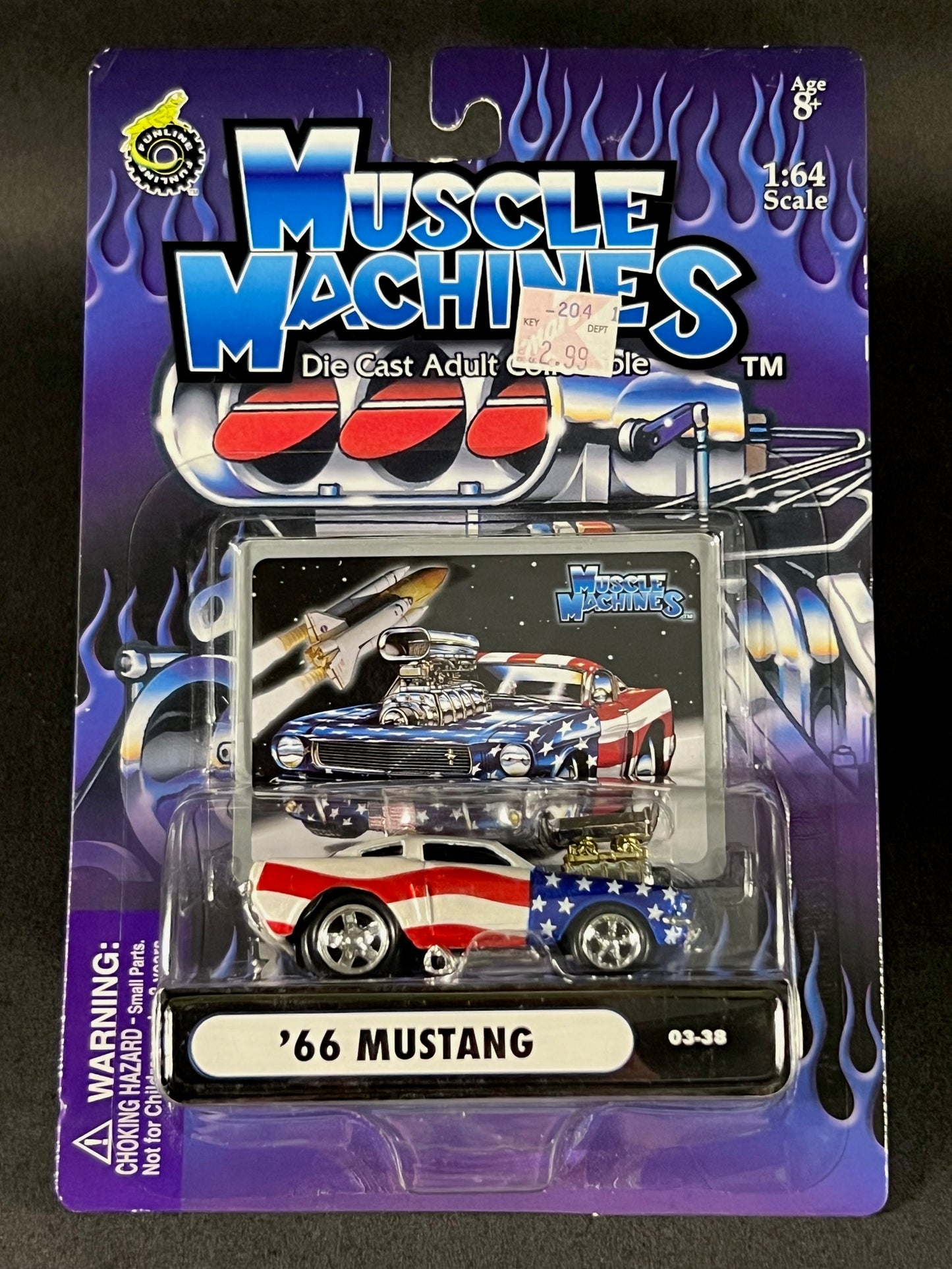 2003 Muscle Machines Series 3 03-38 '66 Mustang, Red White and Blue