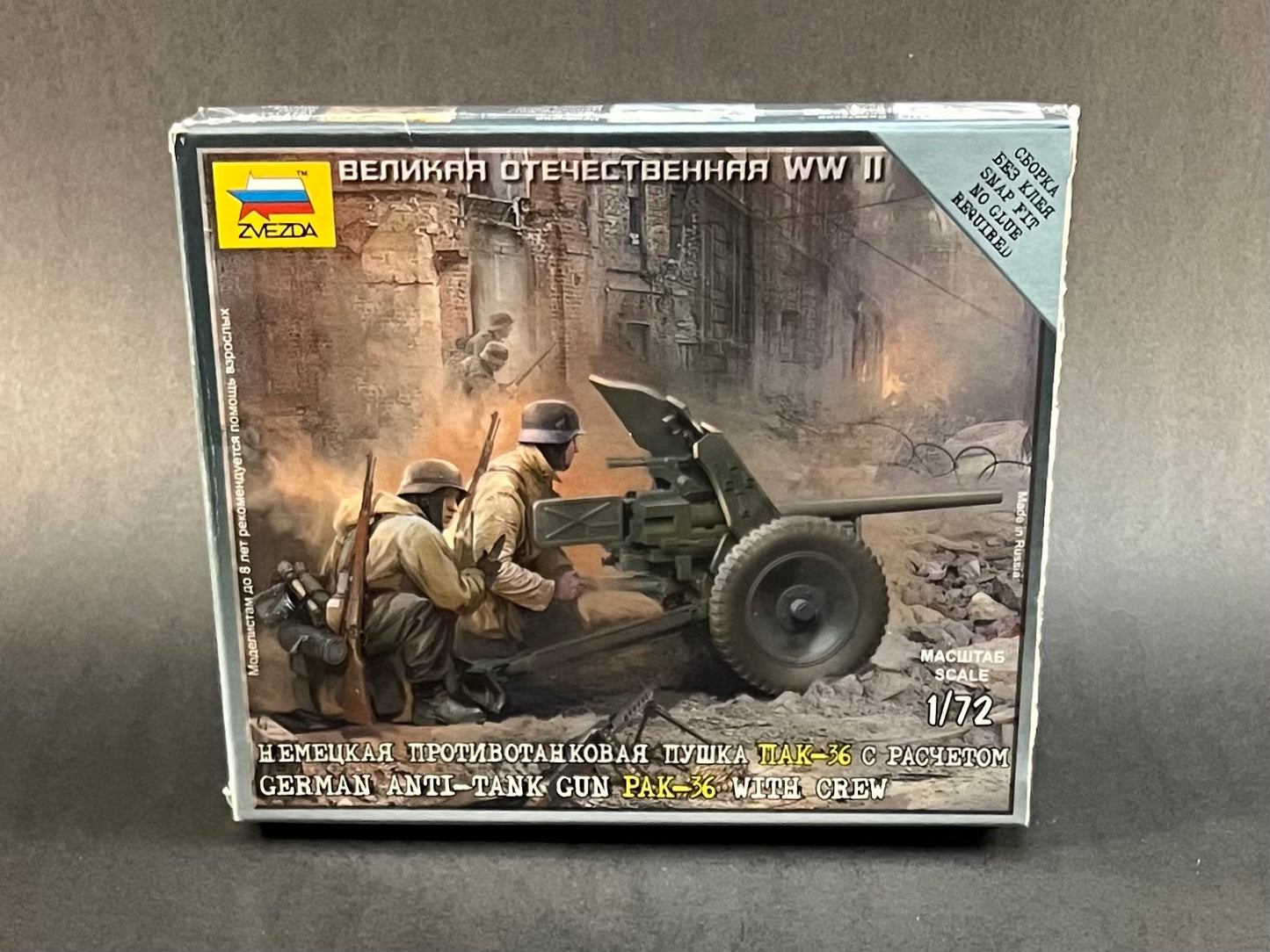 Zvezda Model Kit 6114 1:72 Scale German Anti-Tank Gun Pak-36 With Crew