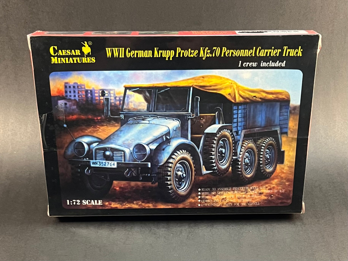 Caesar Miniatures Model Kit 7207 1:72 Scale WWII German Krupp Protze Kfz.70 Personnel Carrier Truck