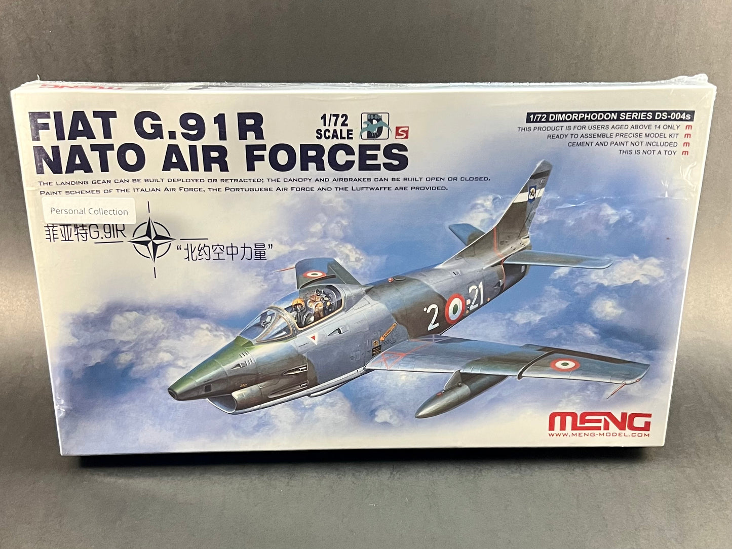 Meng Model Kit DS-004 1:72 Scale Fiat G.91R Nato Air Forces